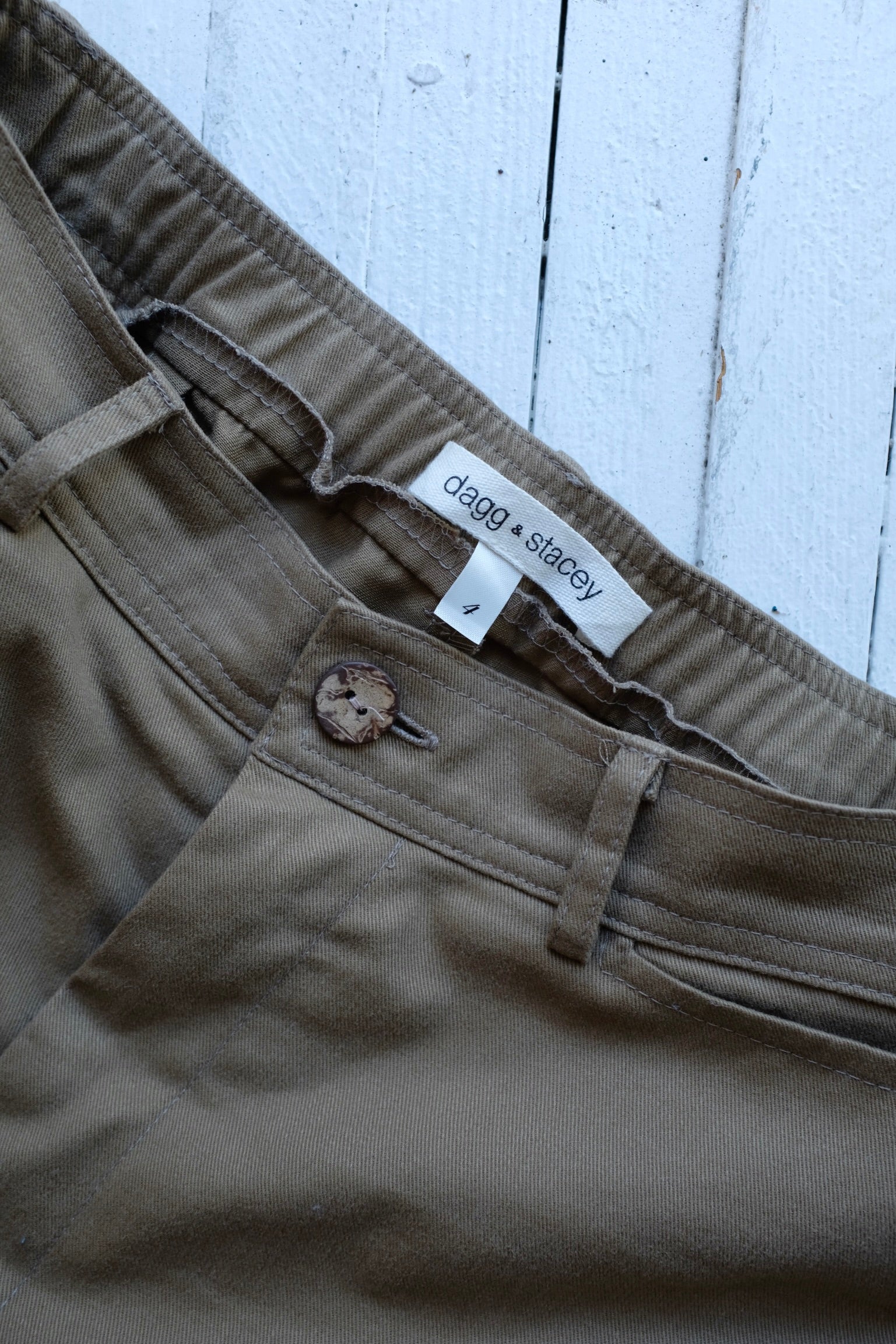 Pre-loved / Dagg & Stacey Enora Pant Khaki / Size 4