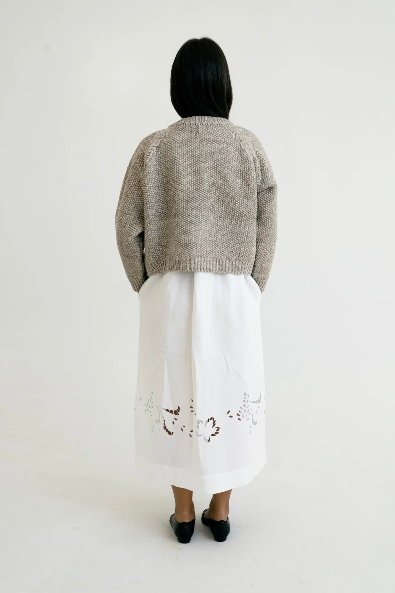 Bravo Knitted Wool Cardigan / Stone