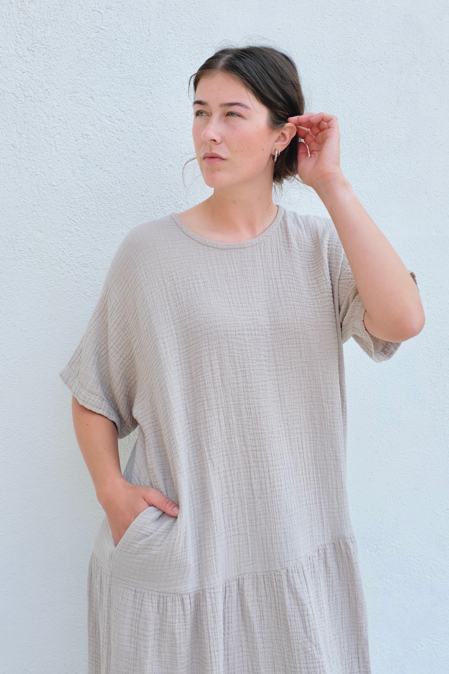 Black Crane SS23 Easy Dress / Stone