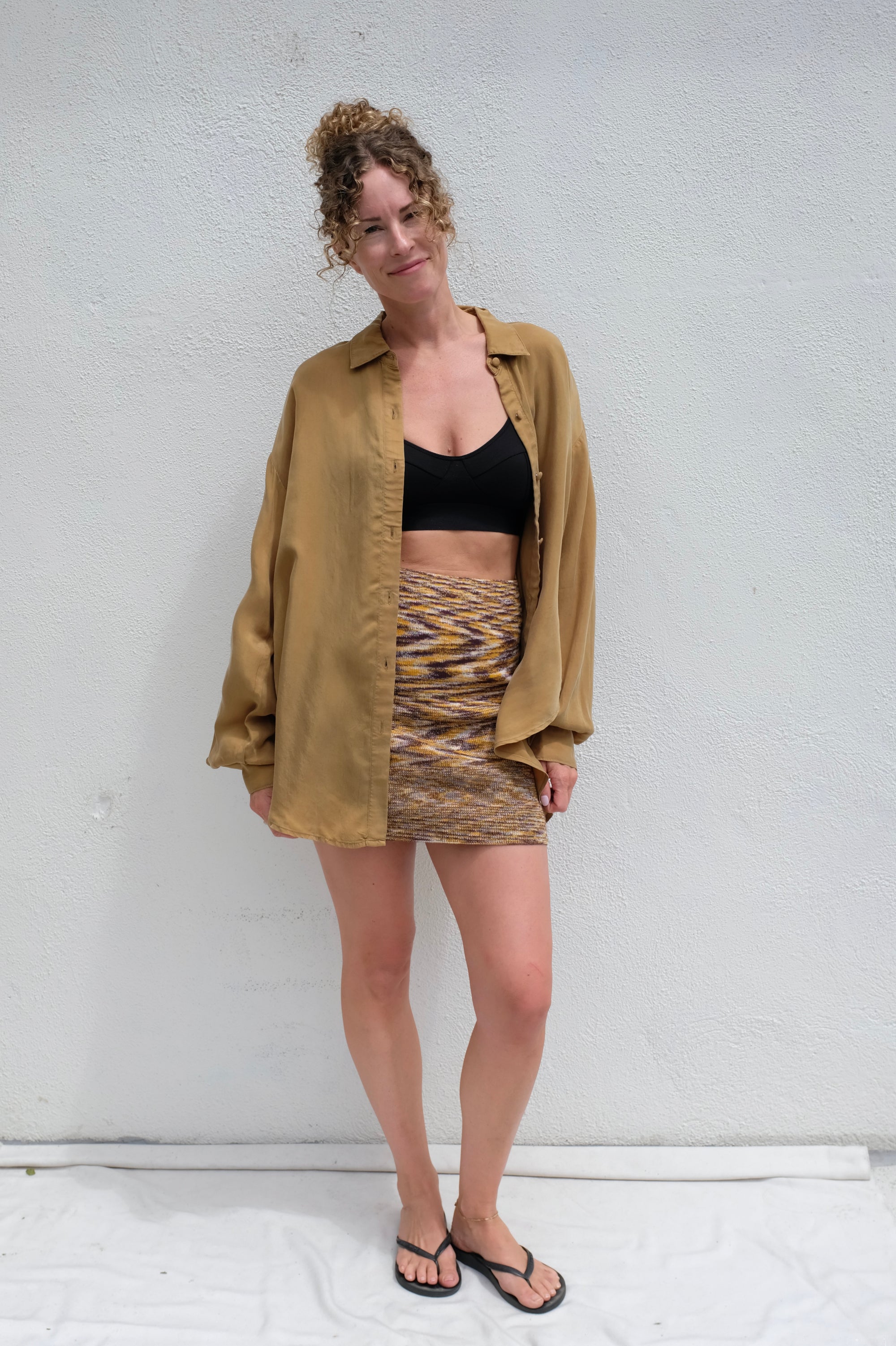 Baserange Flute Skirt / Brown Melange