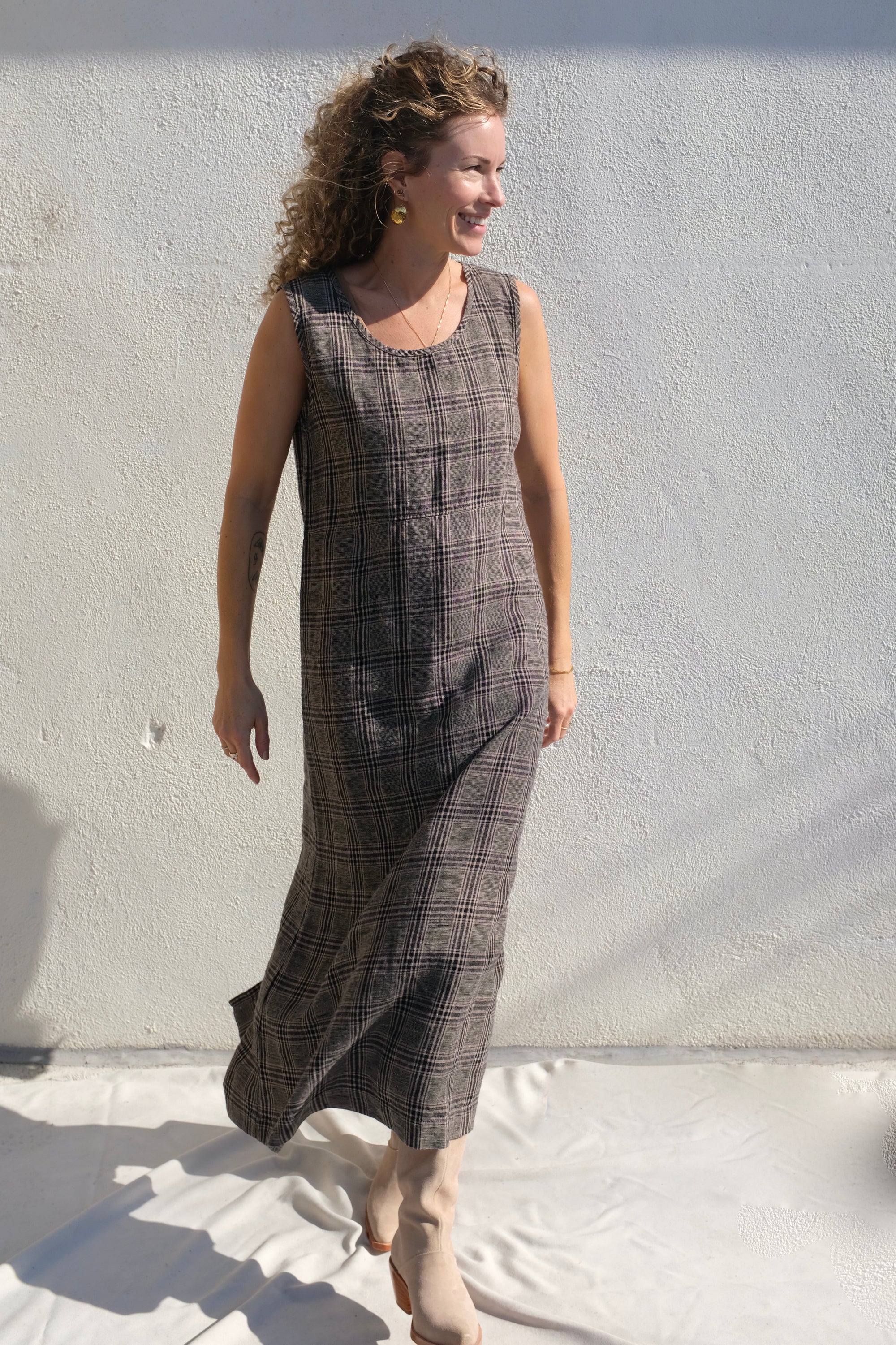 Heidi Dress / Grey Plaid