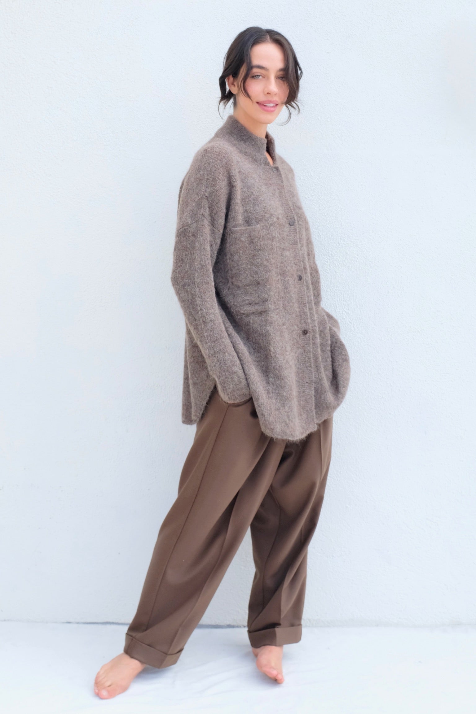 CORDERA Suri Polo Cardigan / Taupe