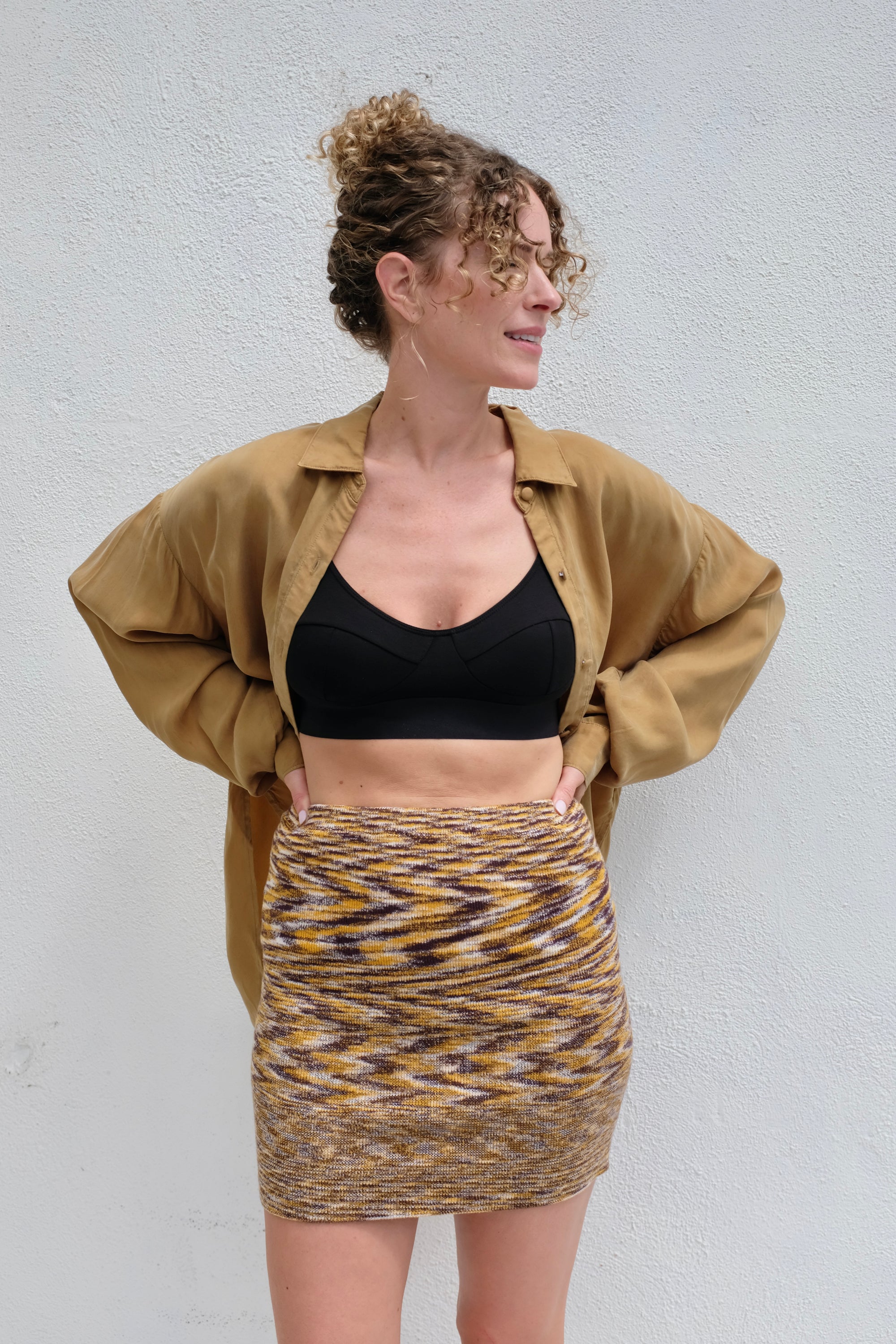 Baserange Flute Skirt / Brown Melange