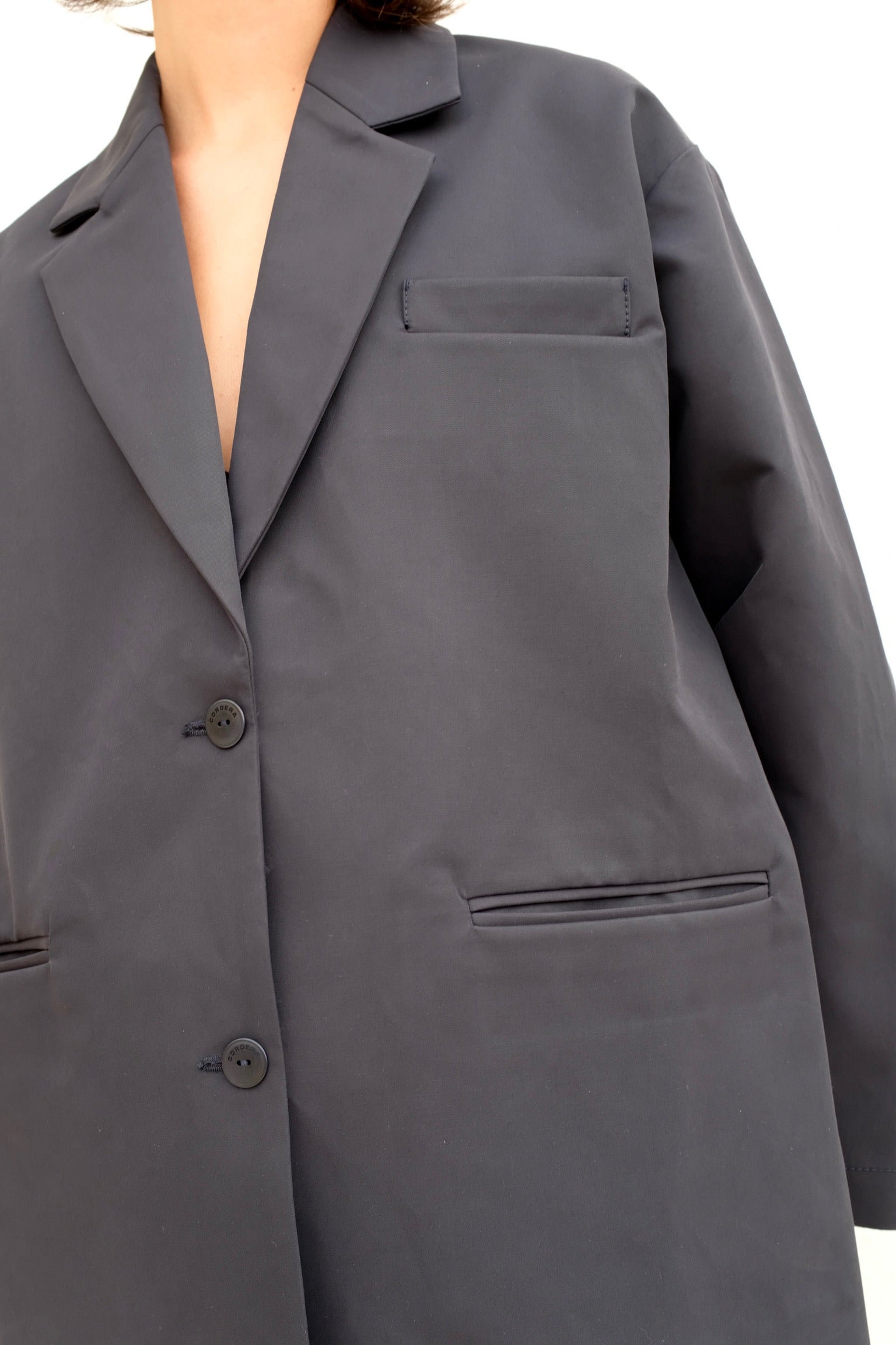 CORDERA Oversize Rain Blazer / Dark Navy