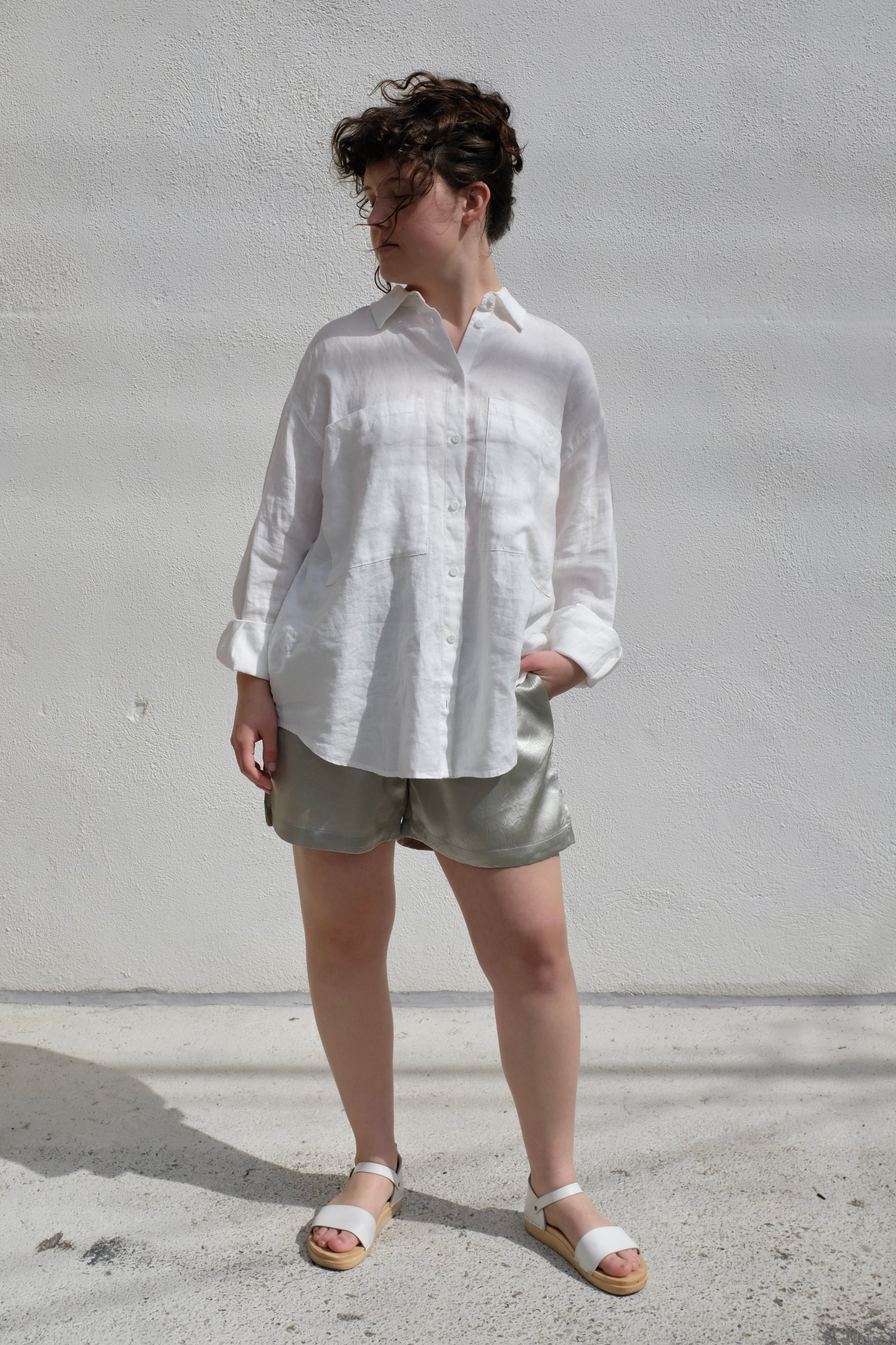 Ali Golden Drawstring Shorts / Sage