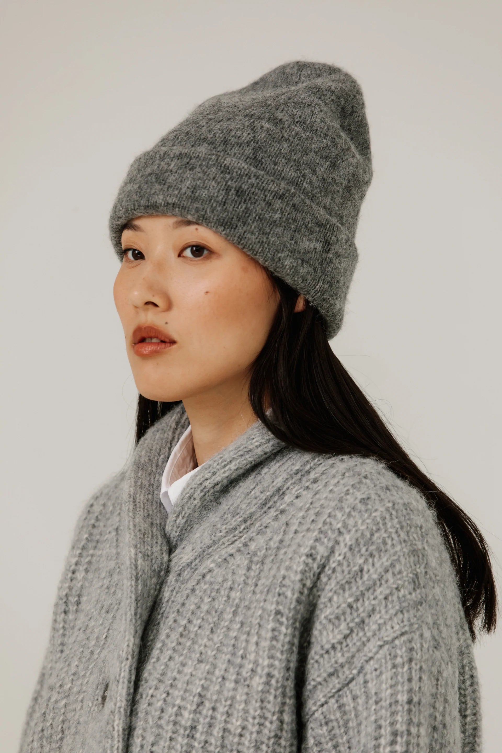 Bare Knitwear Baby Alpaca Andes Beanie / Grey Melange