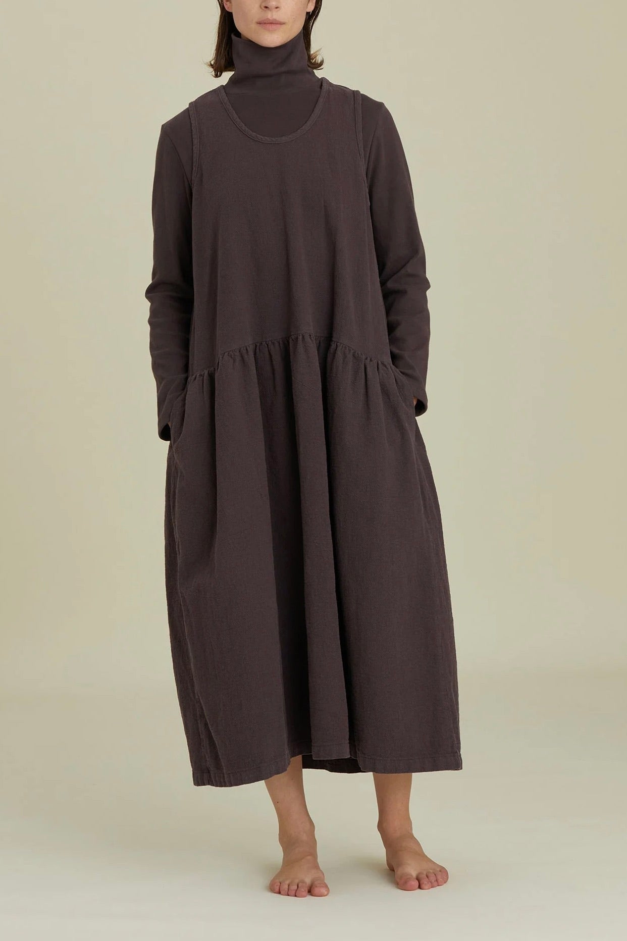 Black Crane TANK Dress FW / Plum