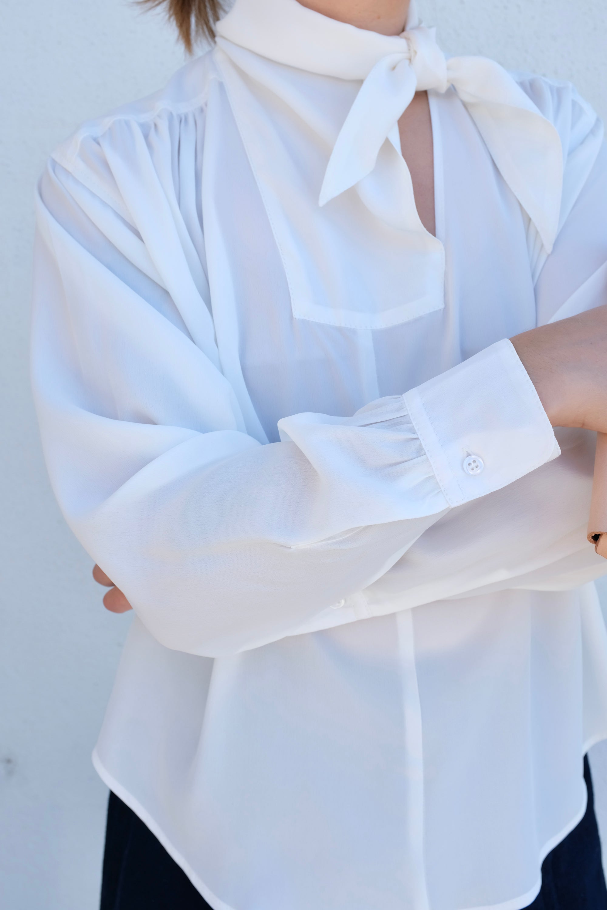 La Fetiche Nusch Tie Neck Blouse / Ecru