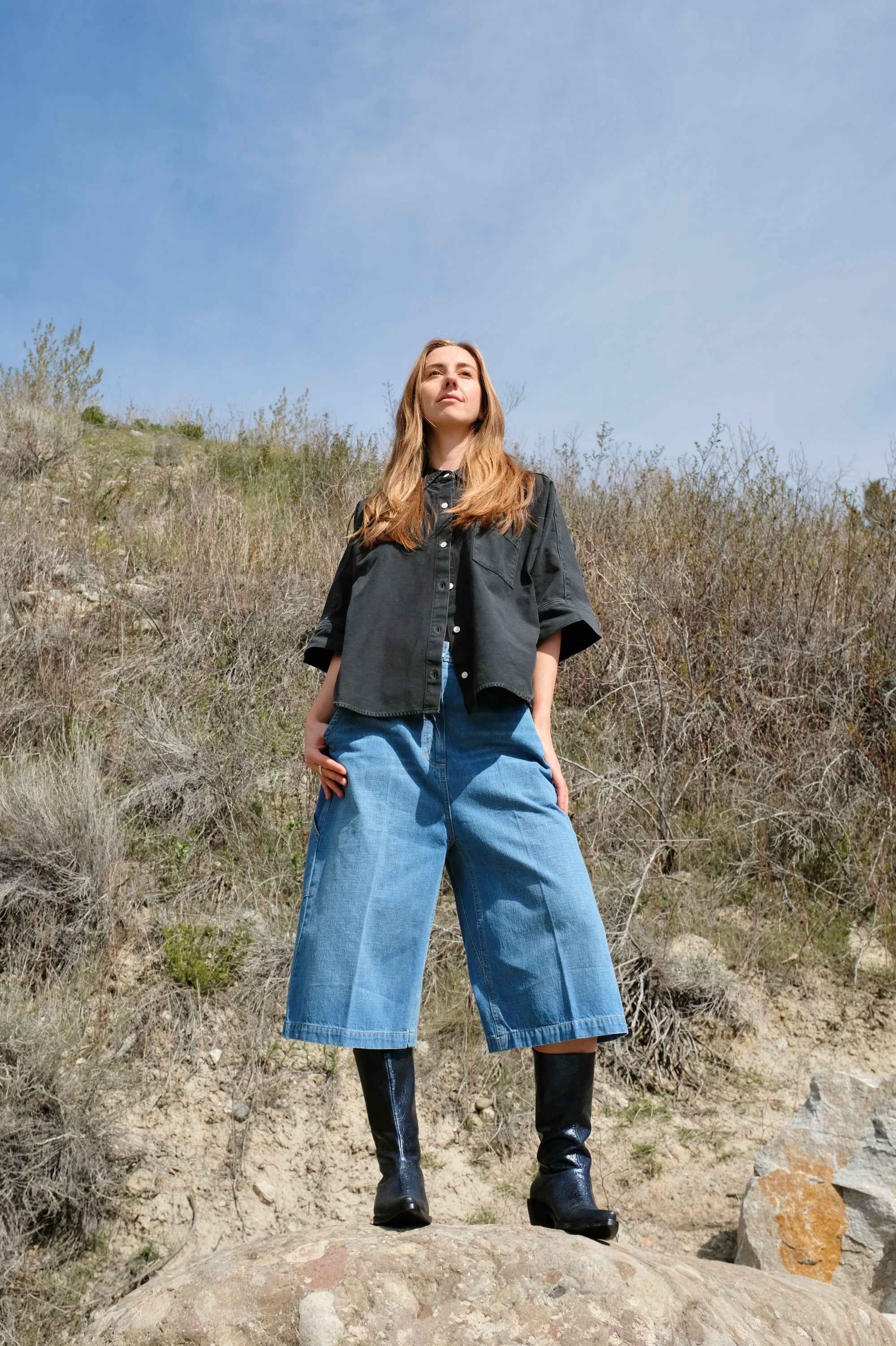 Citizens of Humanity Claire Origami Shirt / Washed Black