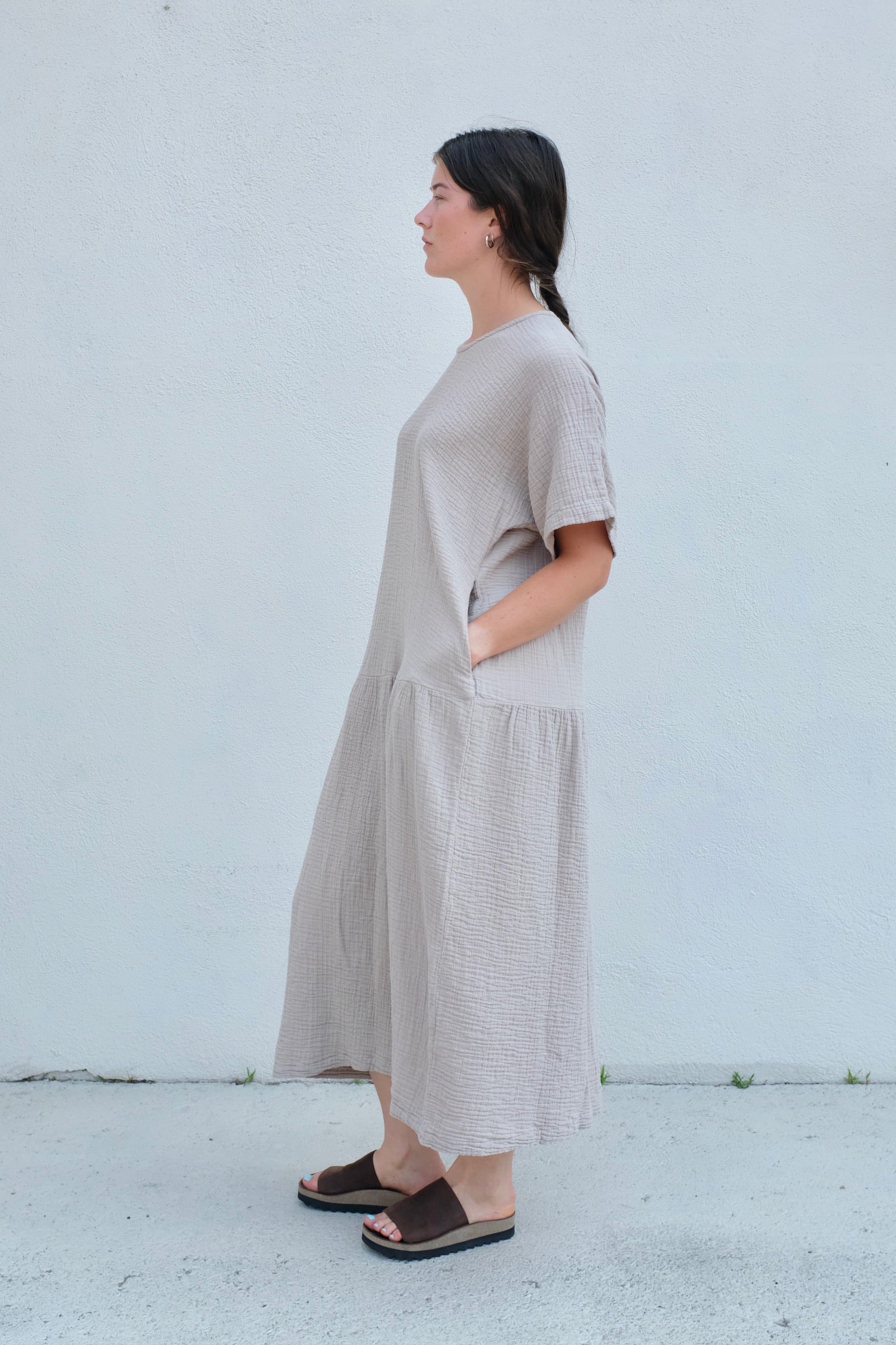 Black Crane SS23 Easy Dress / Stone