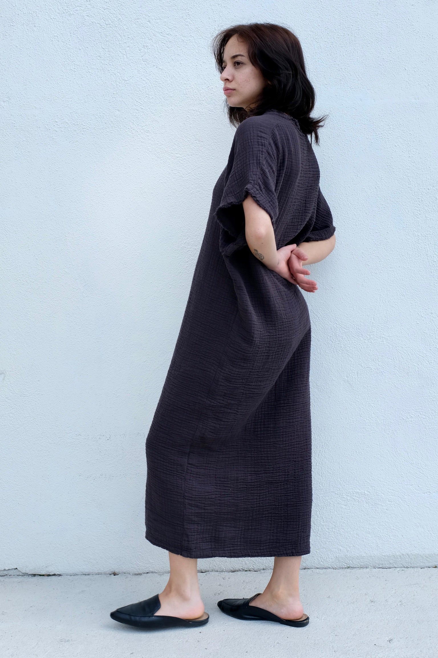 Black Crane Coral Dress / Graphite