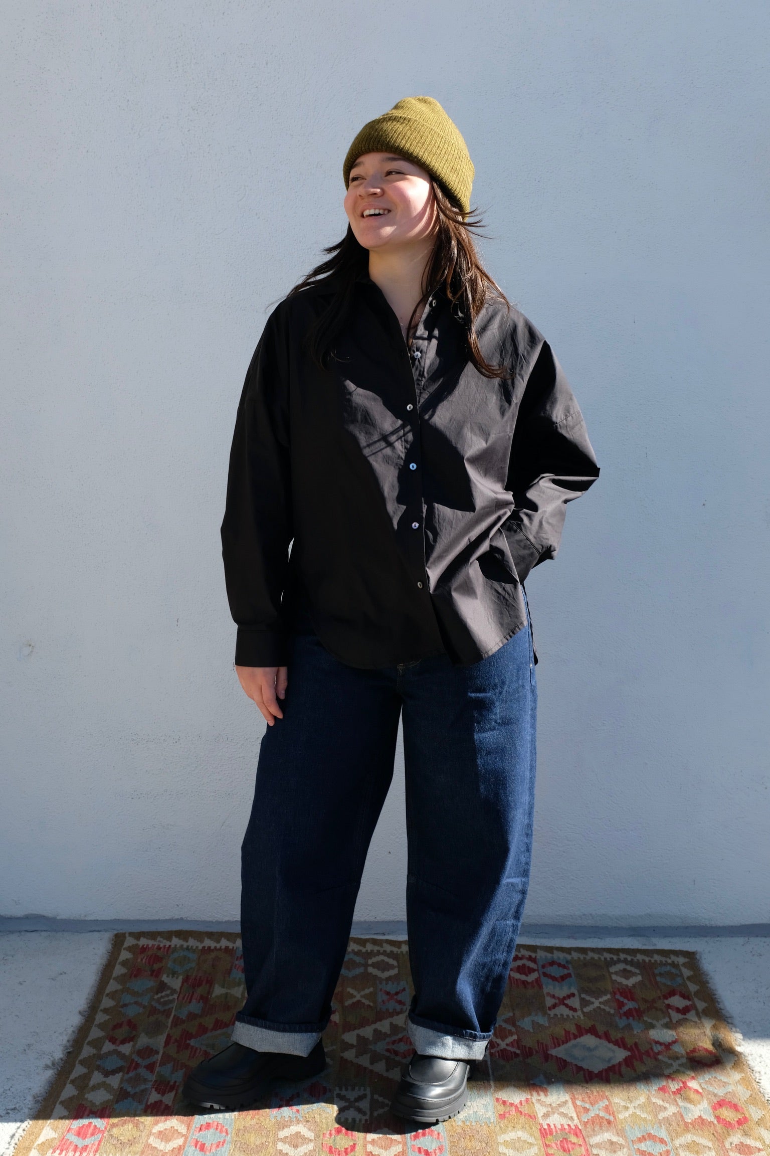 A Bronze Age Robbie Shirt / Black Poplin
