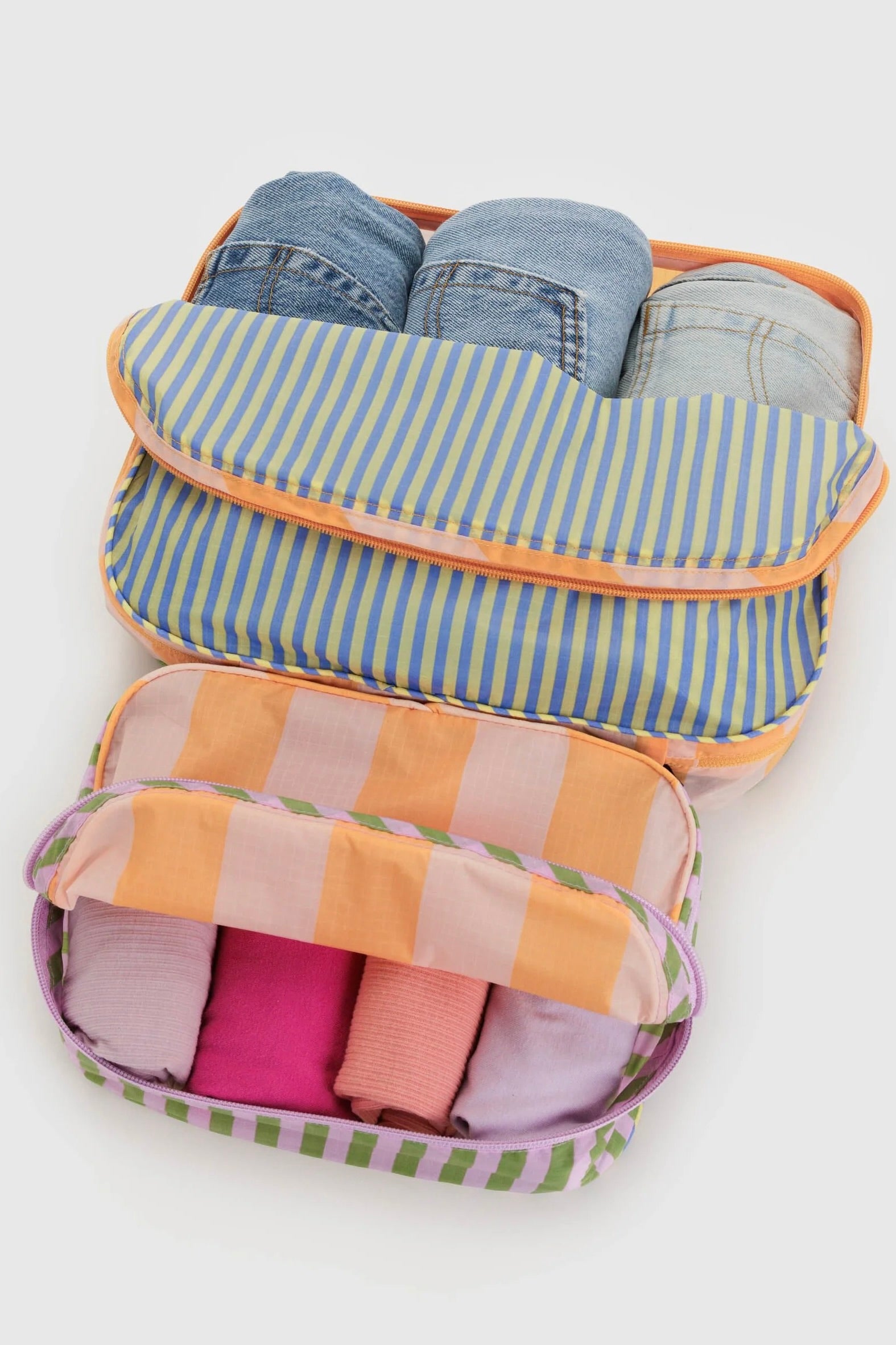 baggu Packing Cube Set / Hotel Stripes