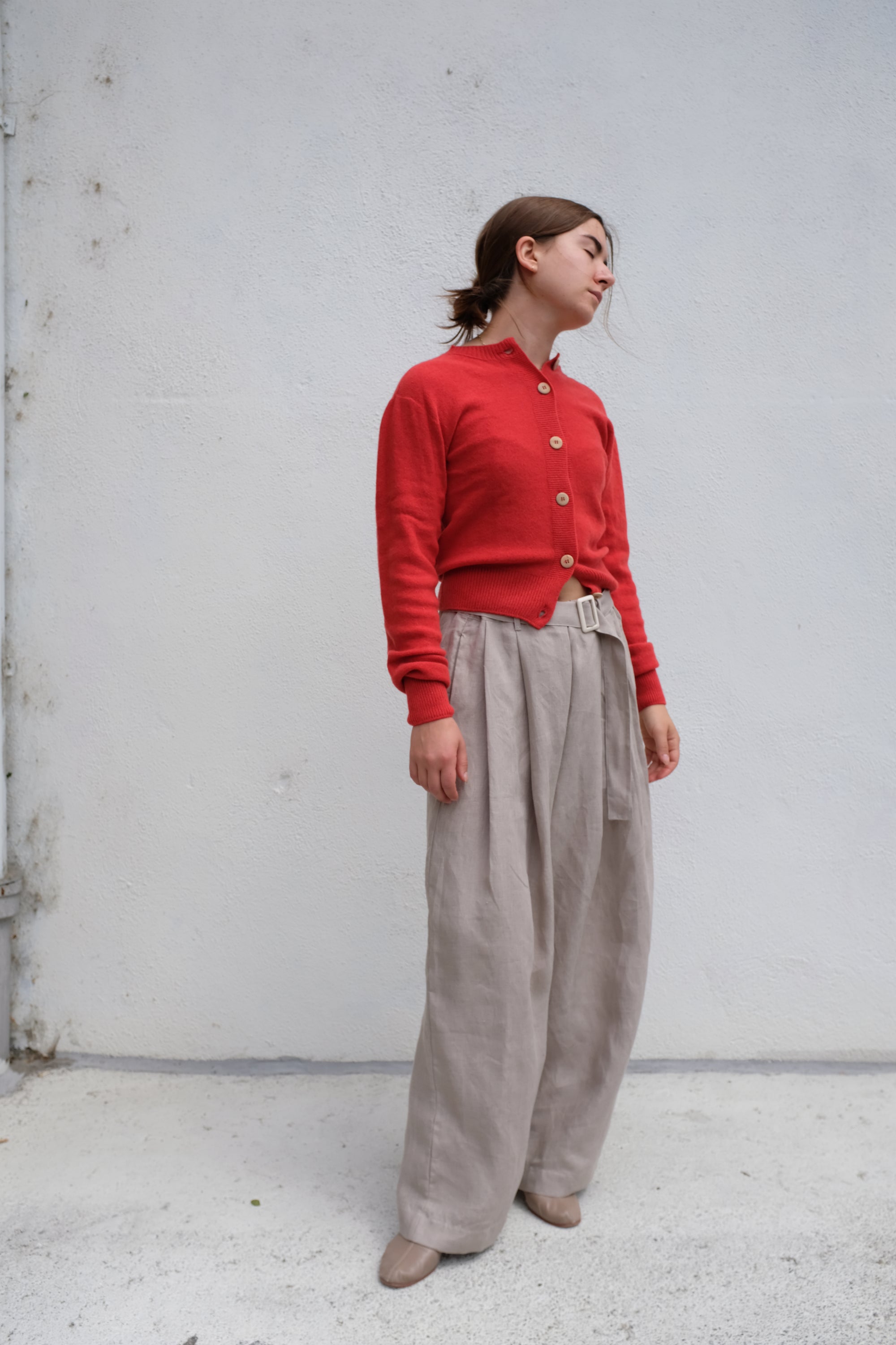 Baserange Tier Cardigan / Melograno Red