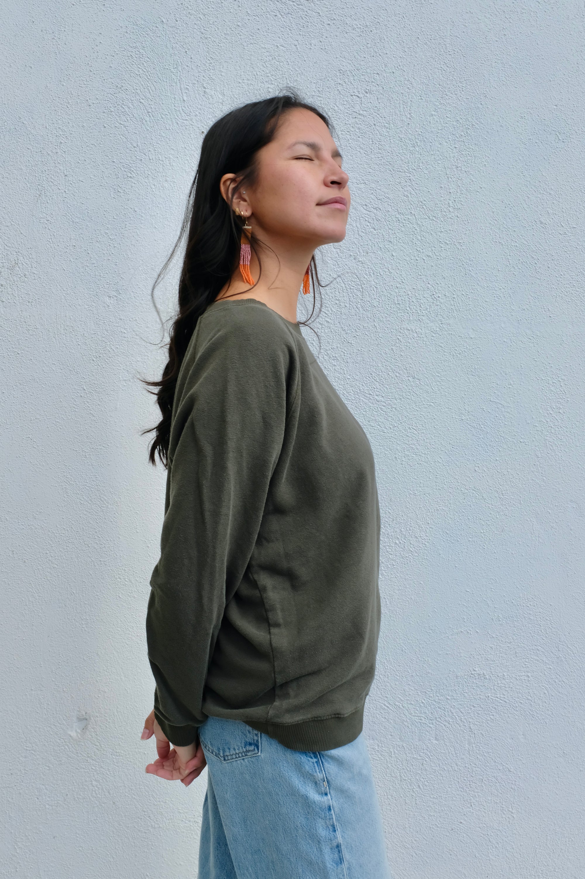 Jungmaven Bonfire Long Sleeve Raglan / Olive Green