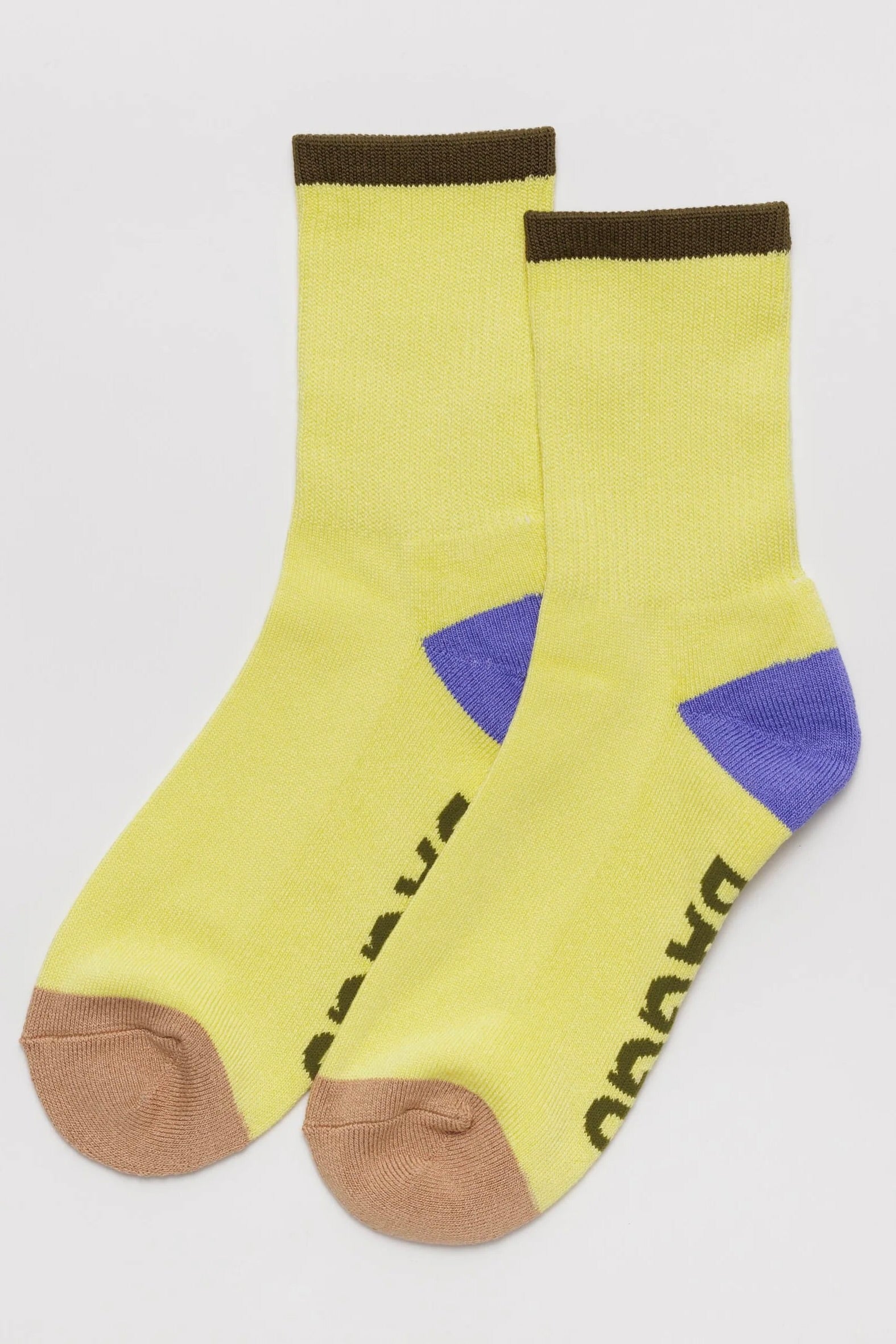 BAGGU Ribbed Sock / Lemon Curd Mix