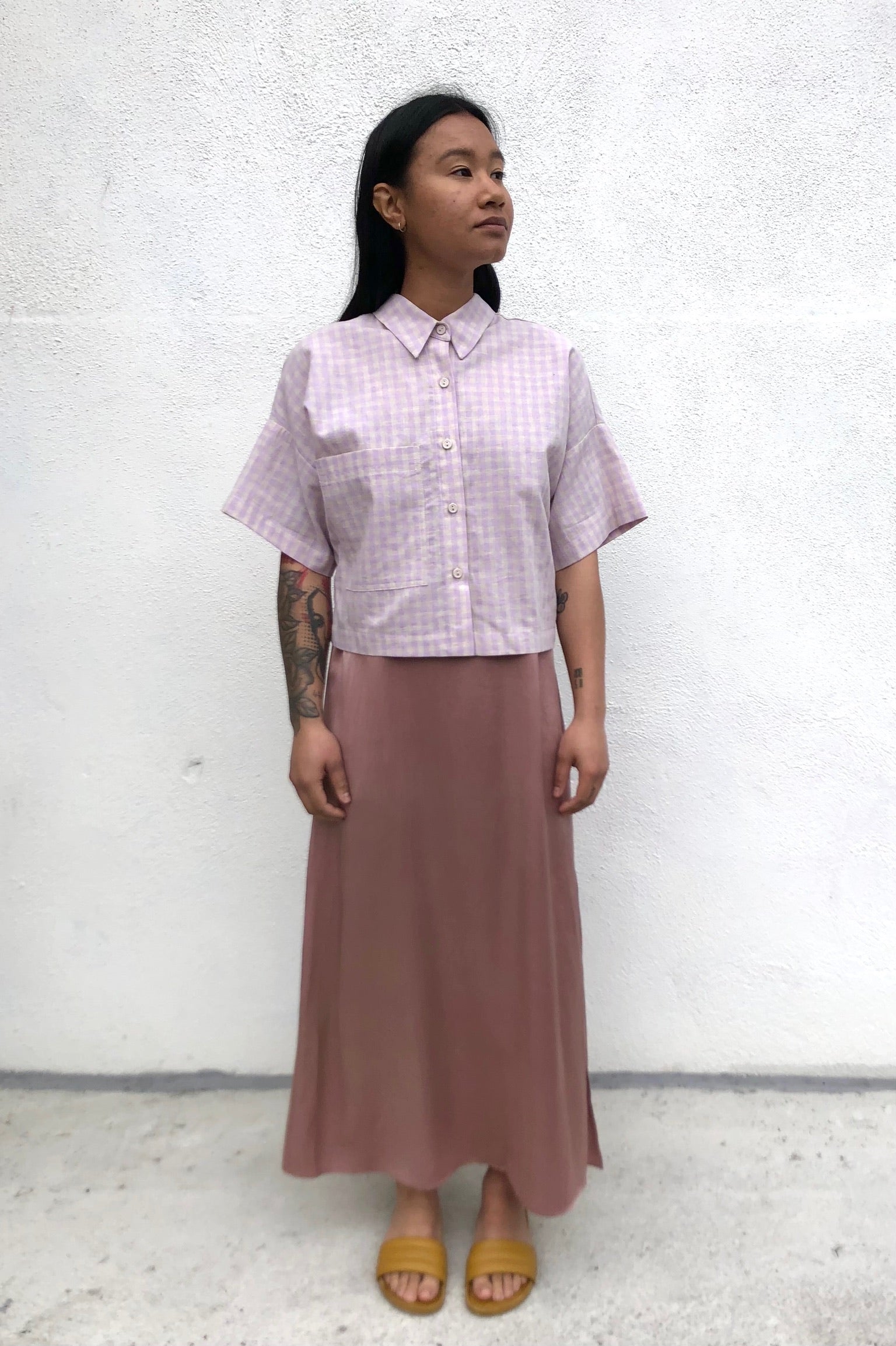 Eve Gravel Loounie Shirt / Naturel+Lilas