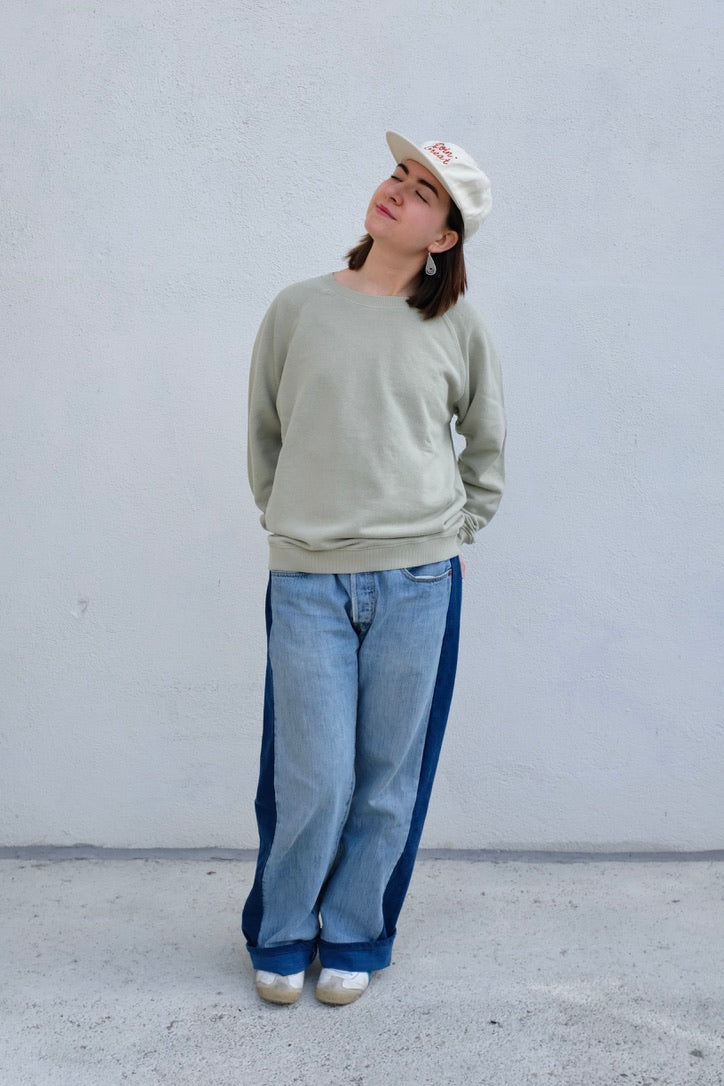 Jungmaven Bonfire Long Sleeve Raglan / Agave Green