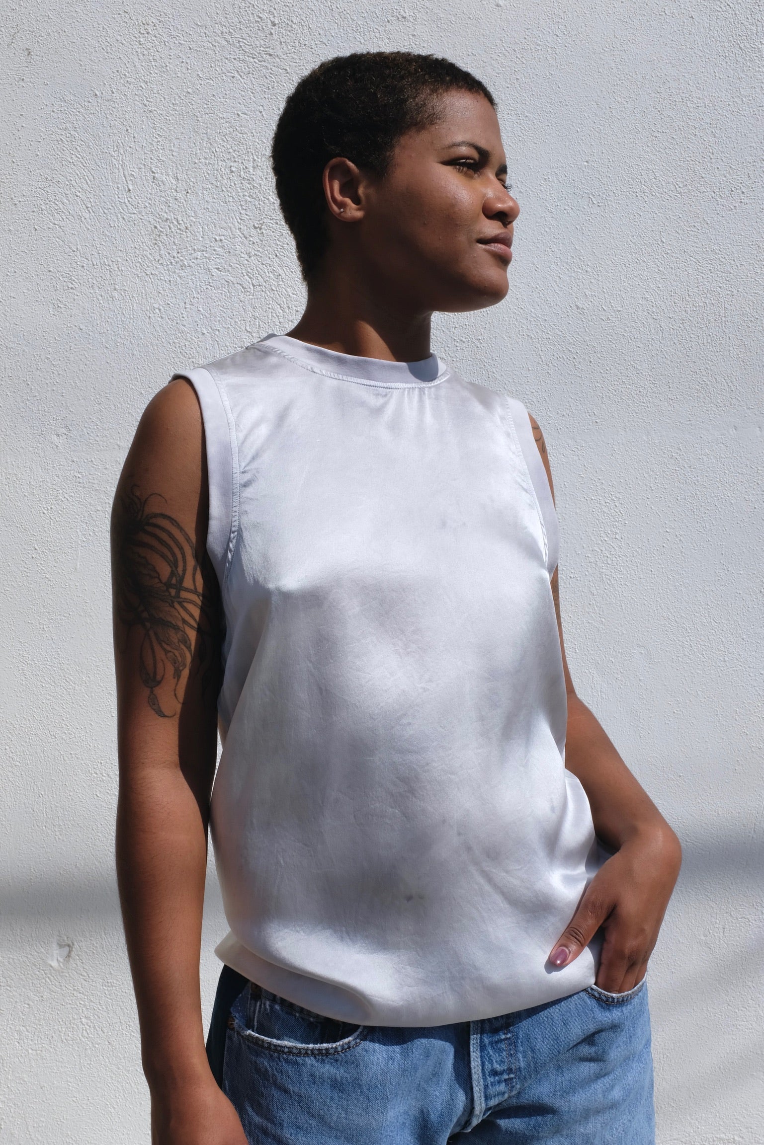 Riverside Silk Baseball Tee / Grey