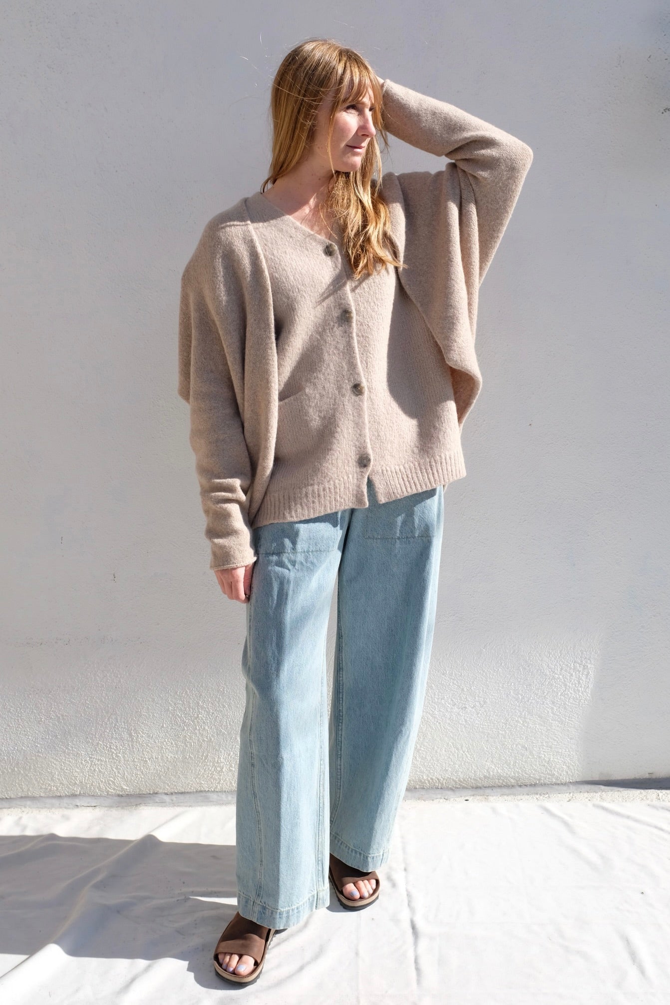 Soft Horizontal Cardigan / Oak