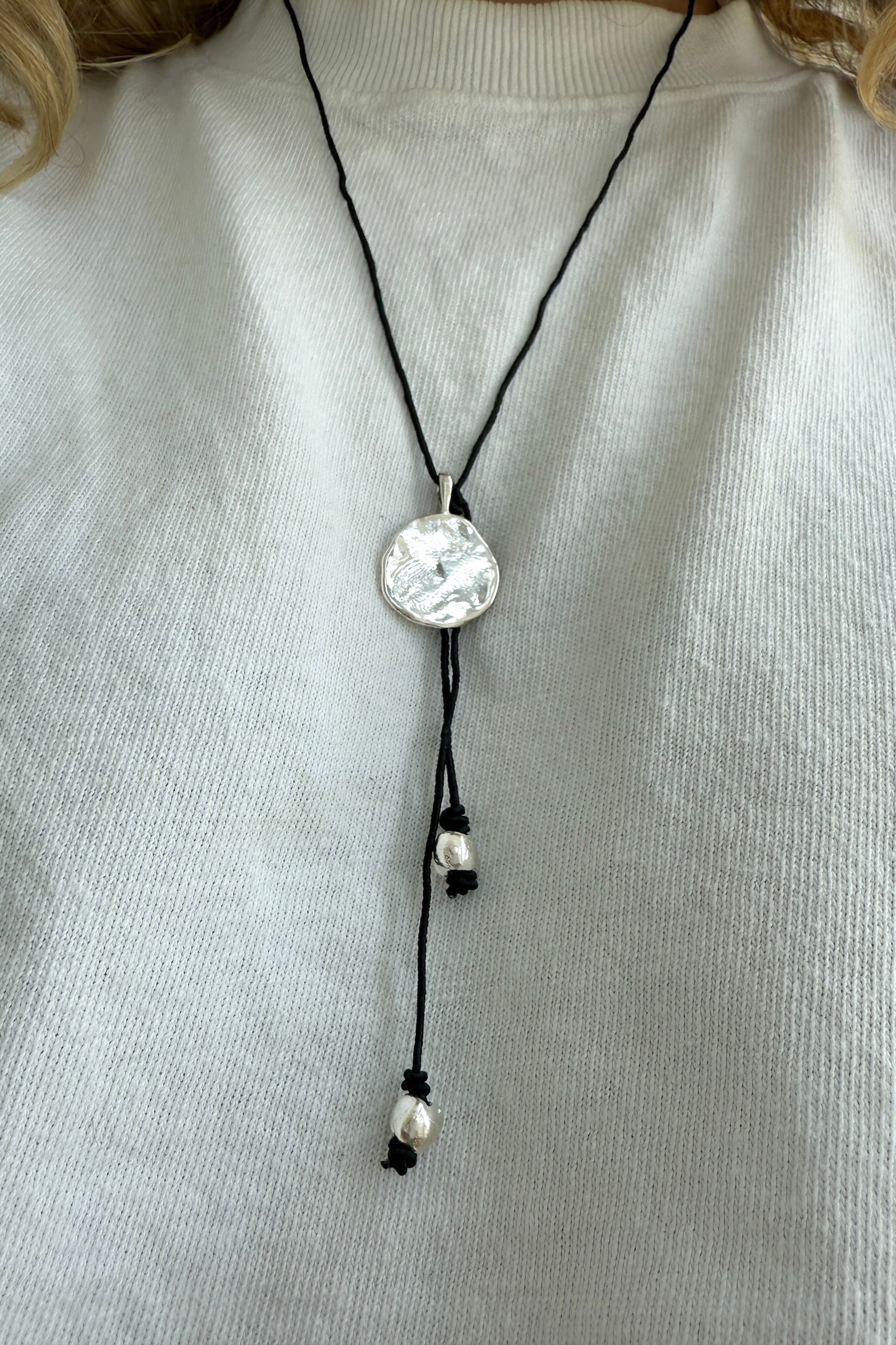 Petra Medallion / Silver and Silk