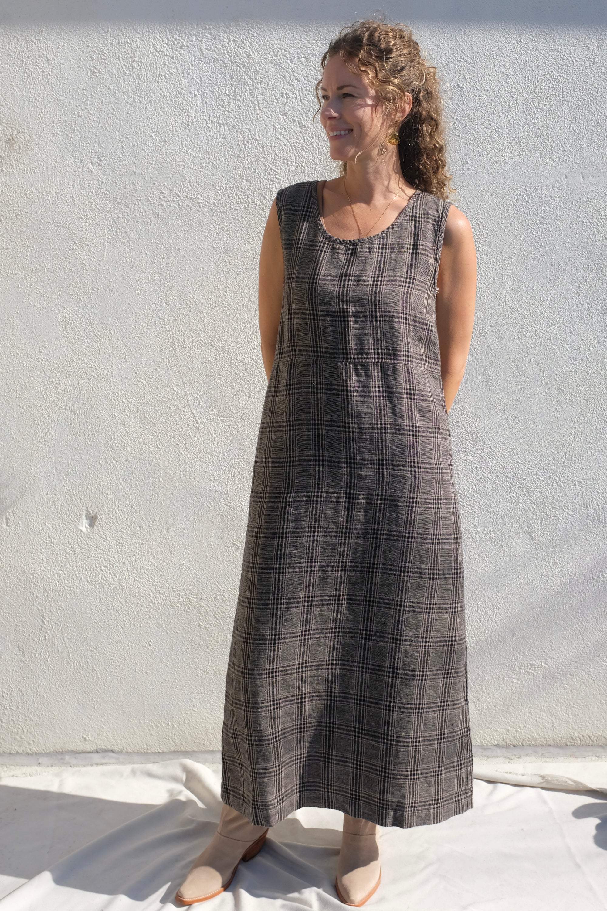 Heidi Dress / Grey Plaid