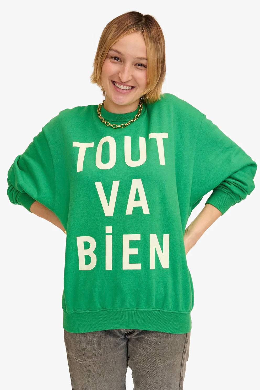 Clare V Oversized Sweatshirt / Green TOUT VA BIEN