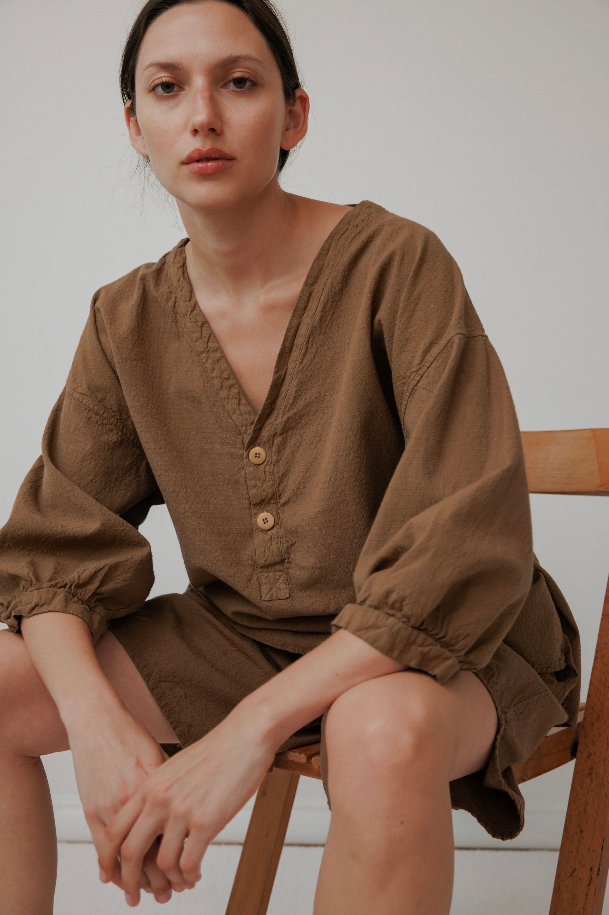 Wol Hide Woven Popover / Sepia