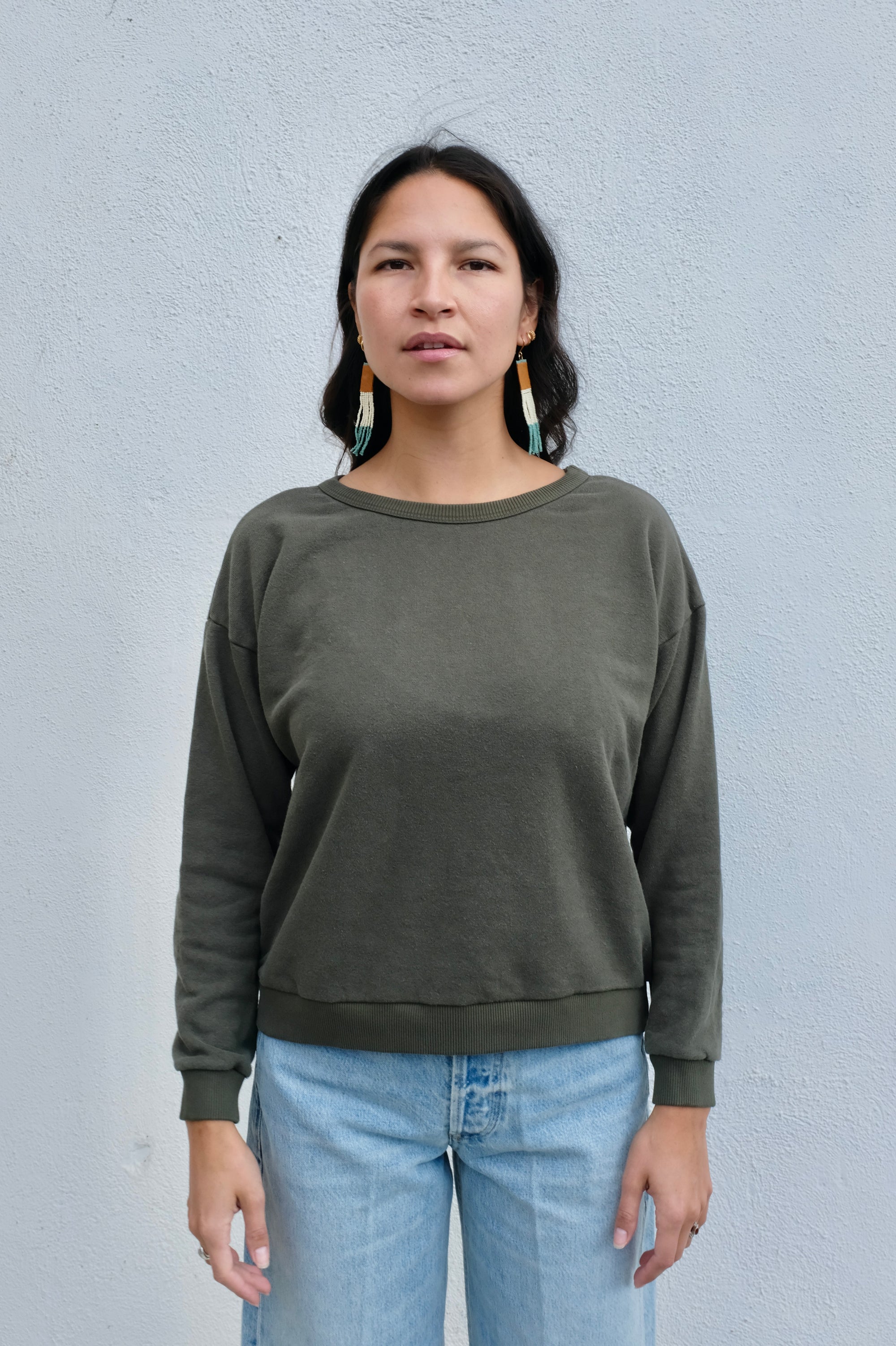 Jungmaven Crux Crop Sweatshirt / Olive Green