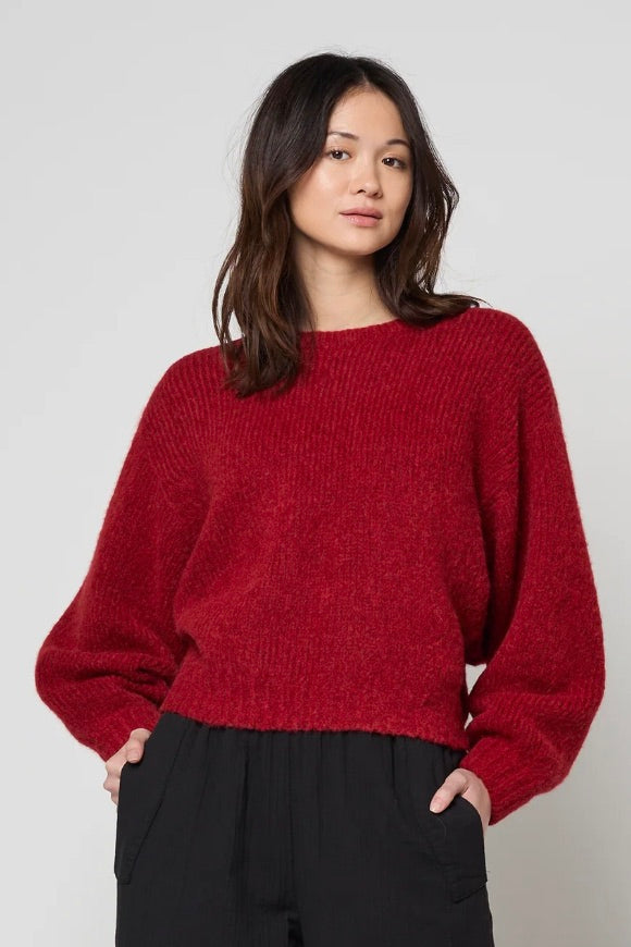 Balloon Sleeve Sweater / Burgundy