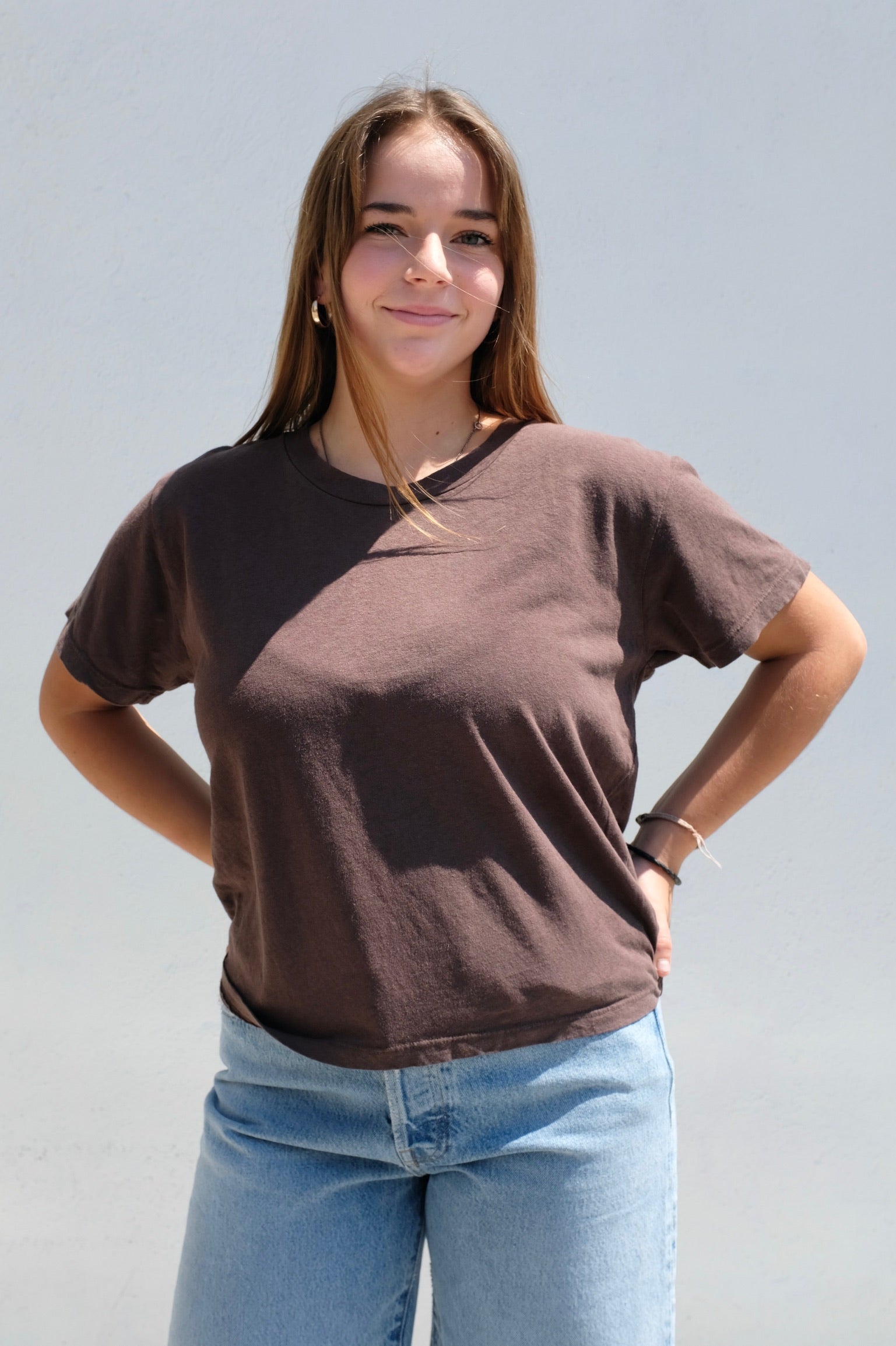 Jungmaven Cropped Lorel Tee / Coffee