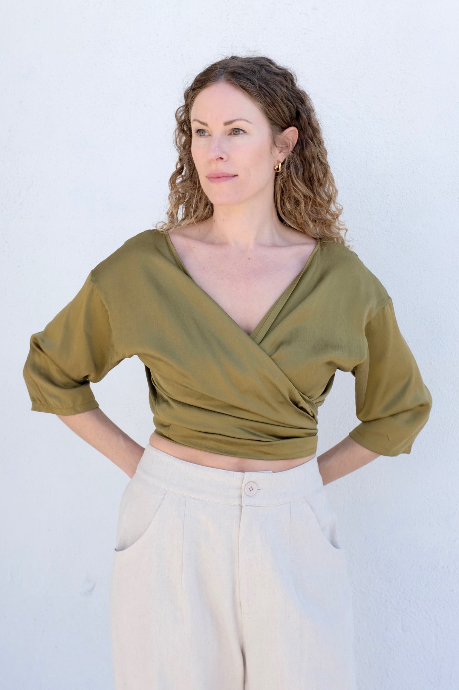 Miranda Bennett Wrap Top Silk Charmeuse / Pericón & Iron