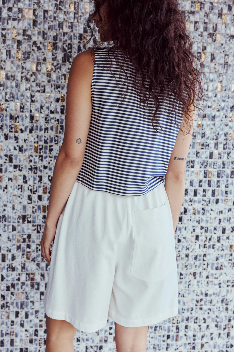 Eve Gravel Brittia Tank Top / Marine+Crème