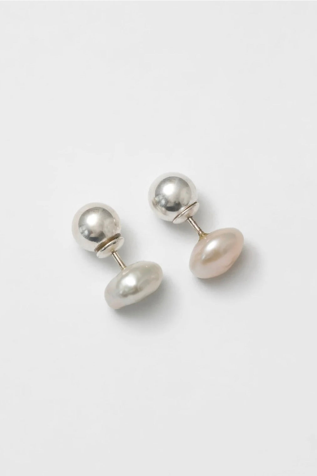 Wolf Circus Organic Pearl Studs / Silver