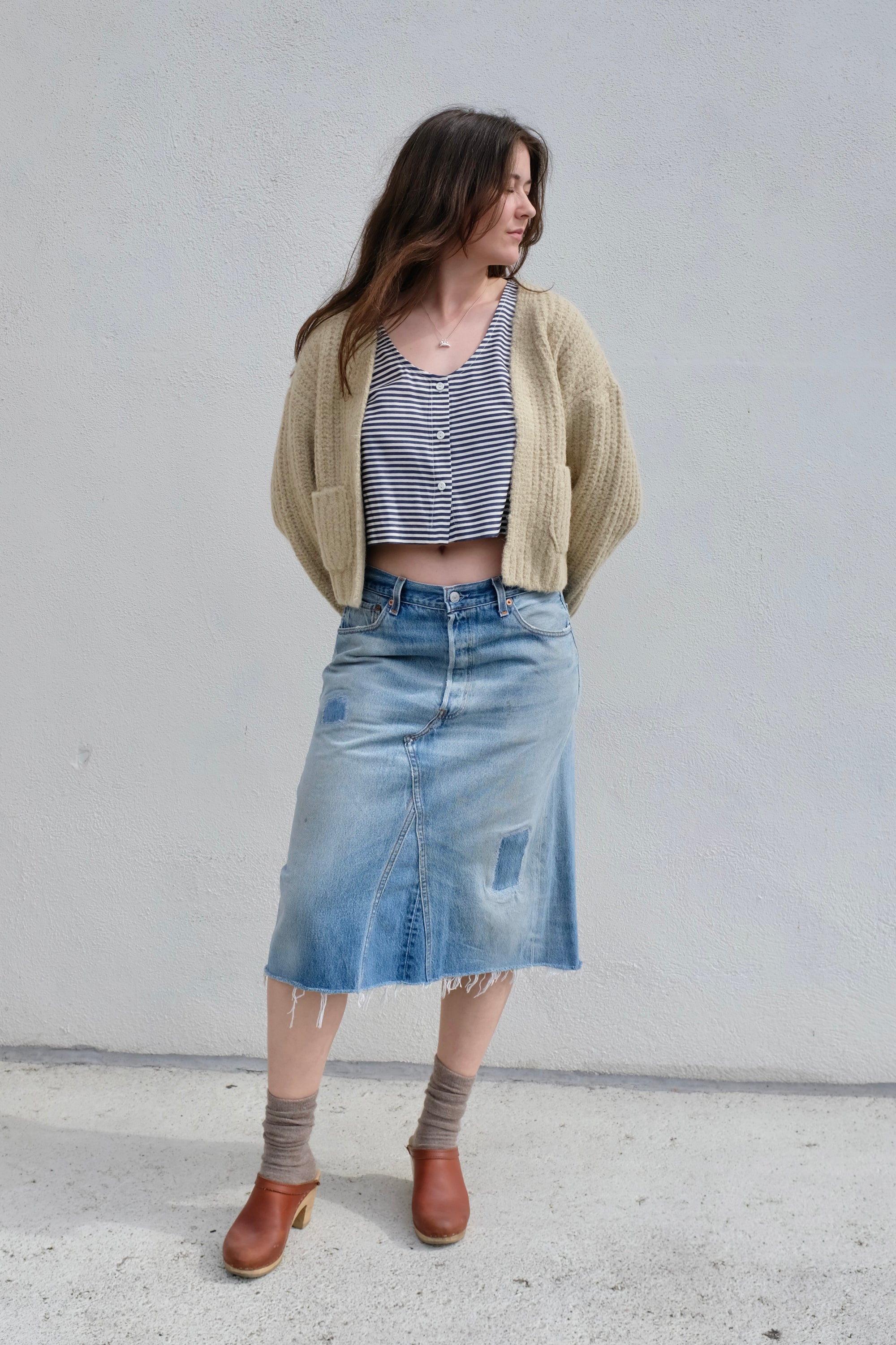 Eve Gravel Brittia Tank Top / Marine+Crème