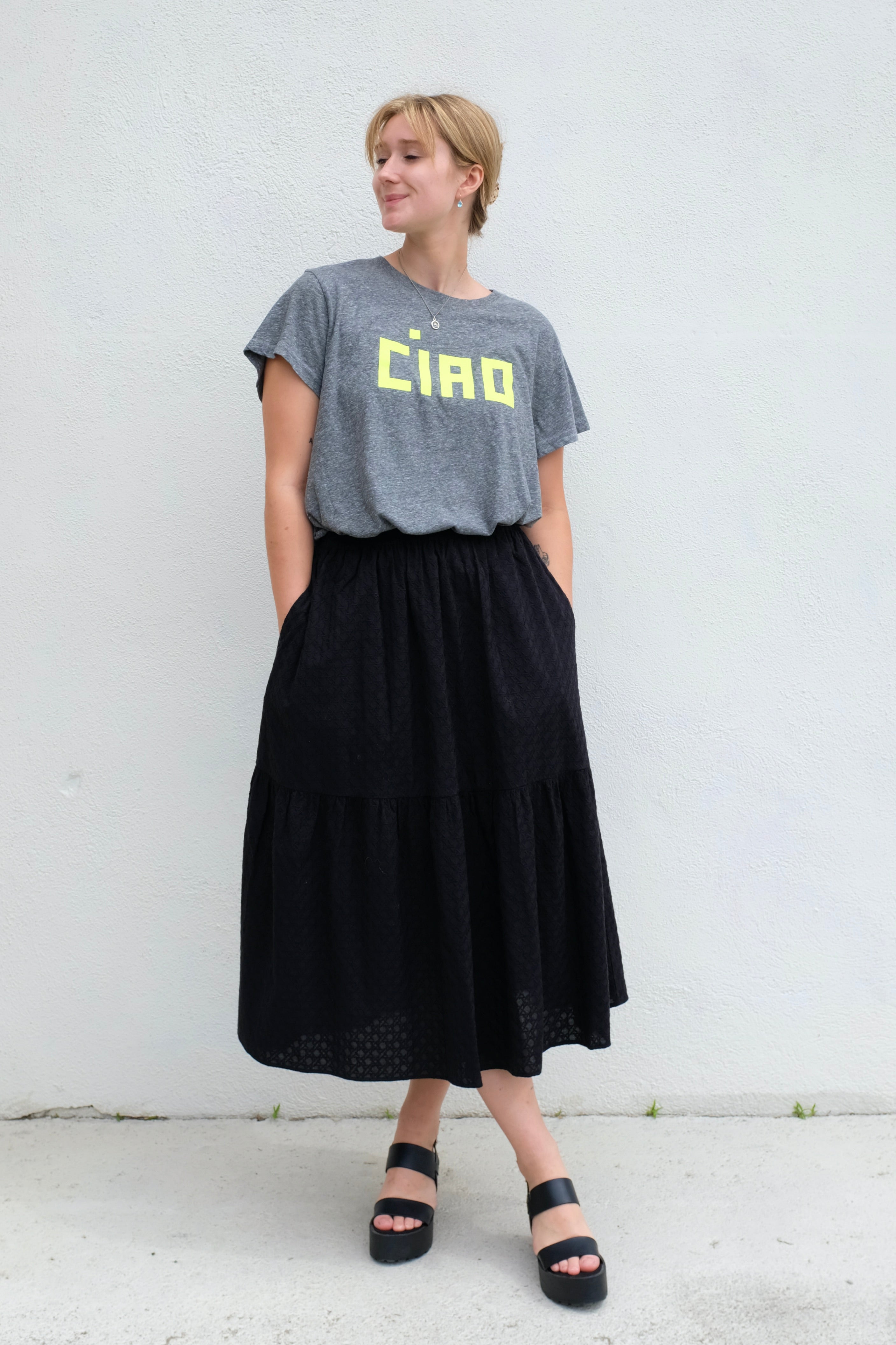 Clare V. / Manon Skirt Rattan Eyelet