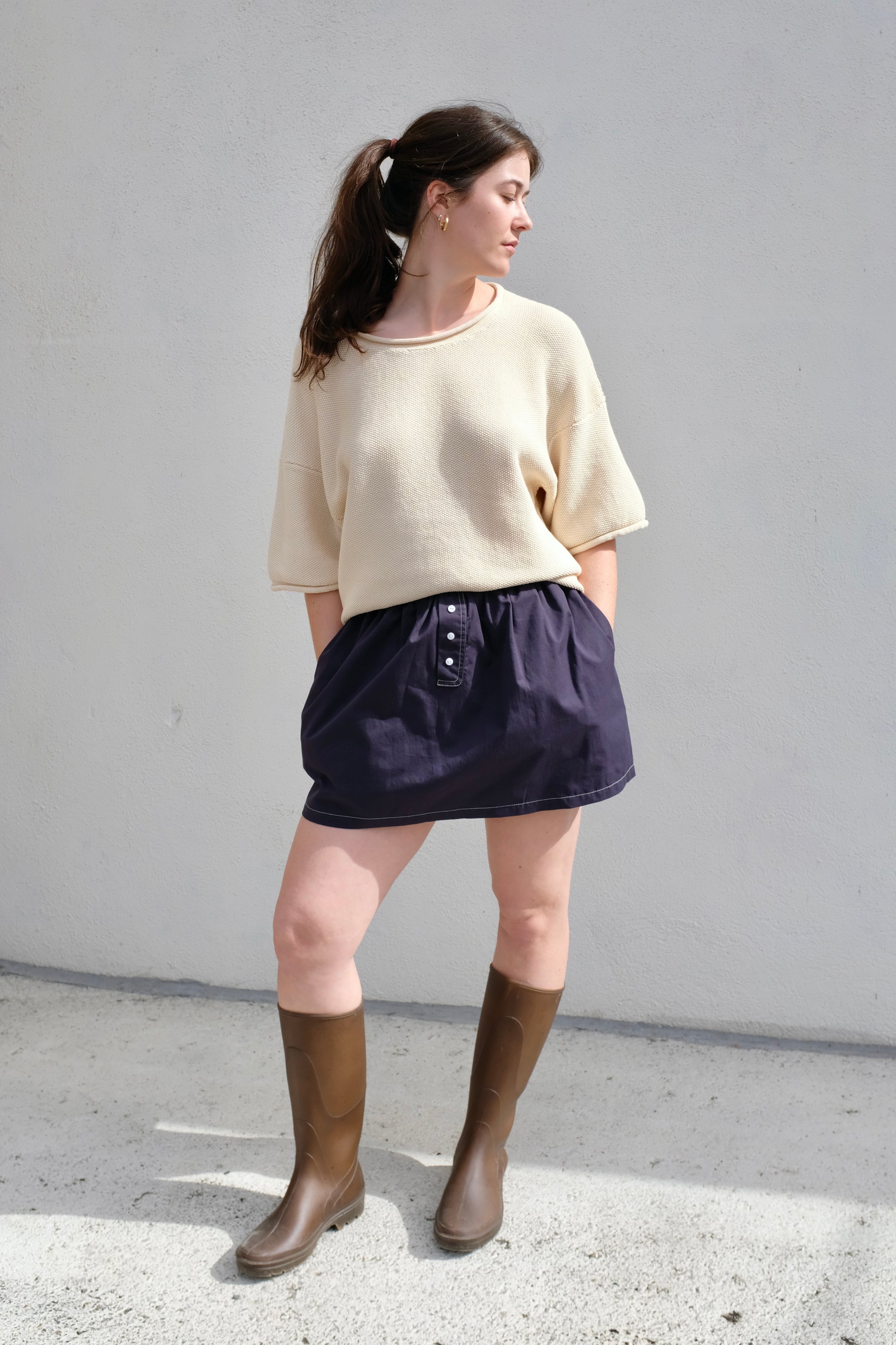 A Bronze Age Boxer Skirt / Navy Twill