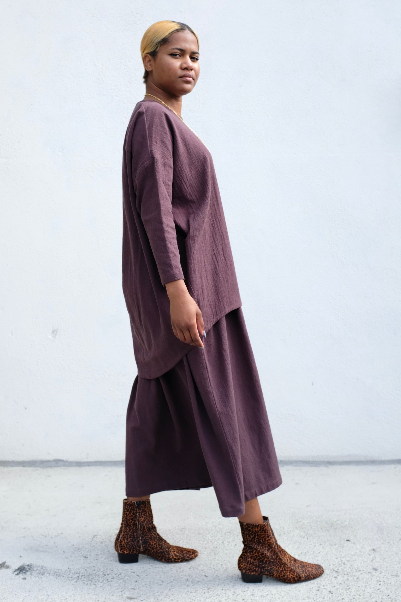 Black Crane LANTERN Tunic / Plum