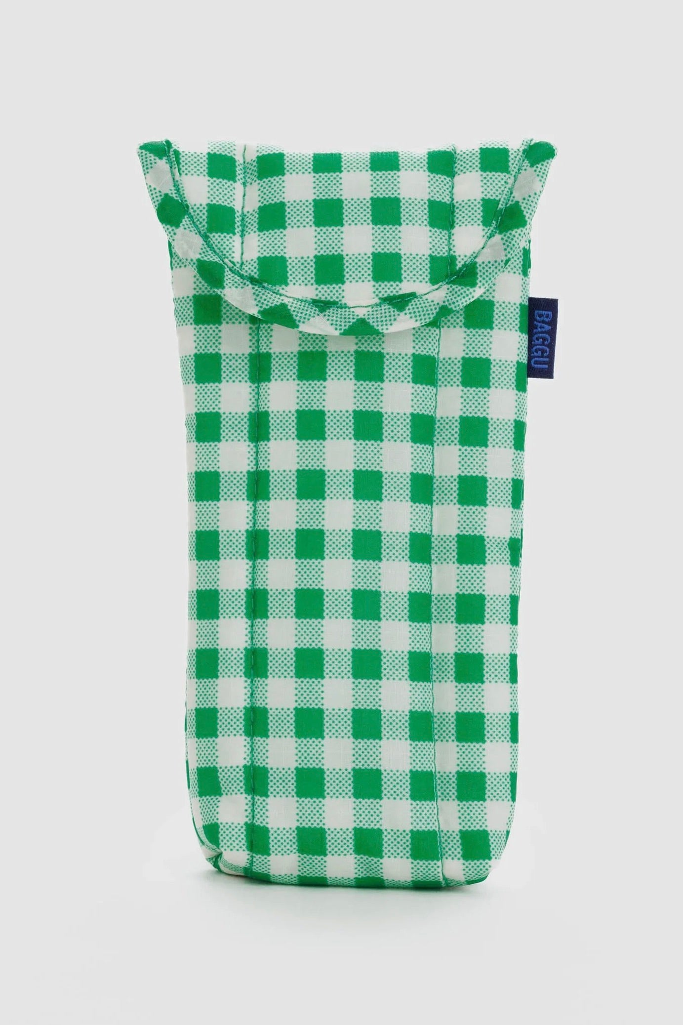 Puffy Glasses Sleeve / Green Gingham