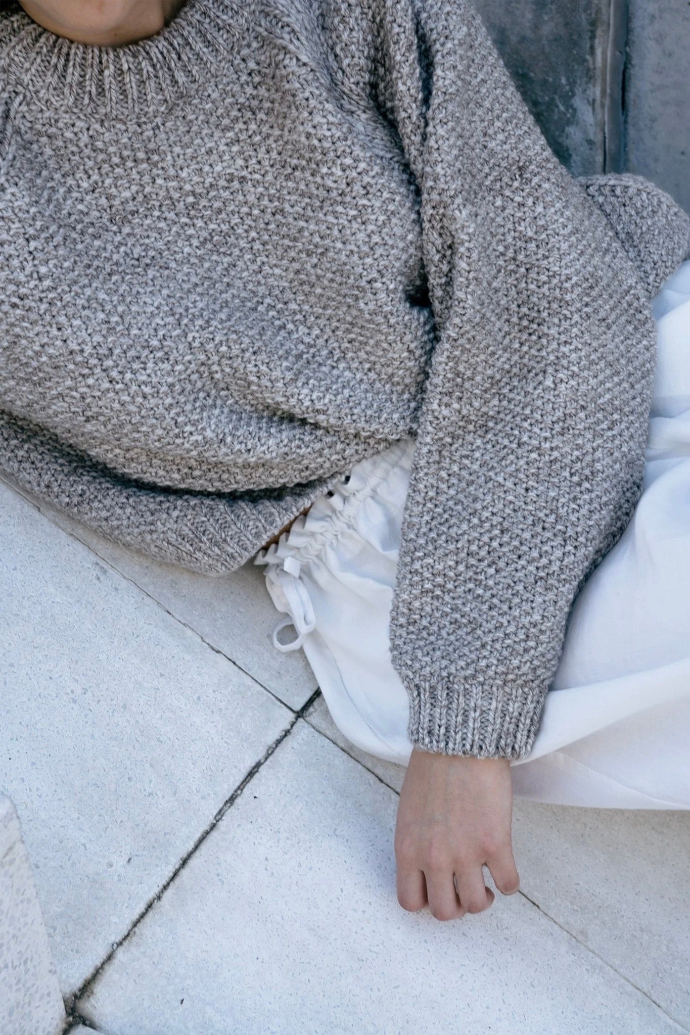 Naca Hand Knitted Wool Jumper / Stone