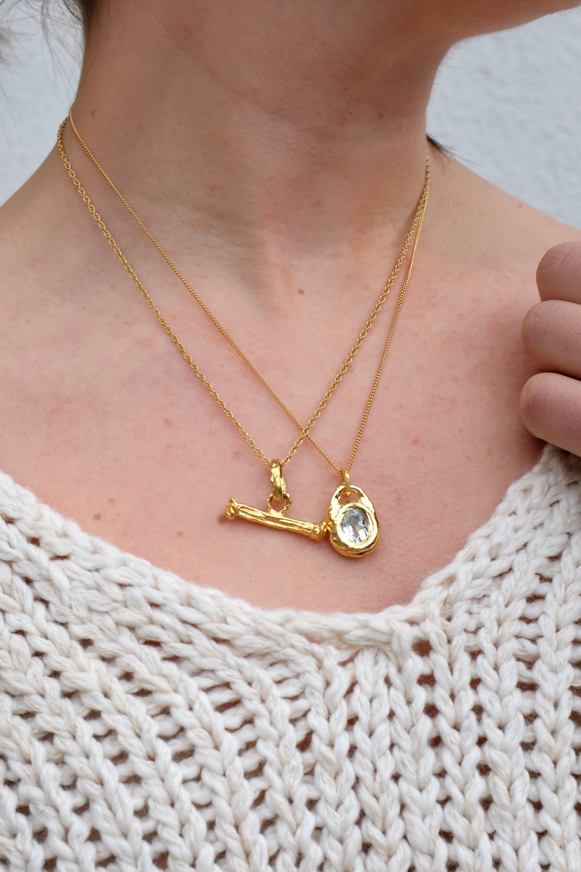 Mercurial NYC Saffi Necklace / Gold with White Topaz (18")