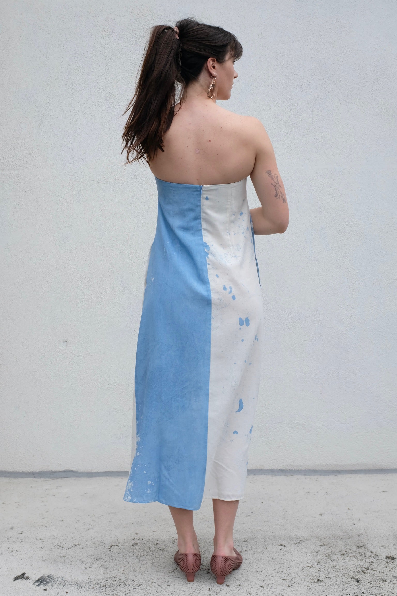 Caron Callahan Mercedes Dress / Blue Tumble Dye