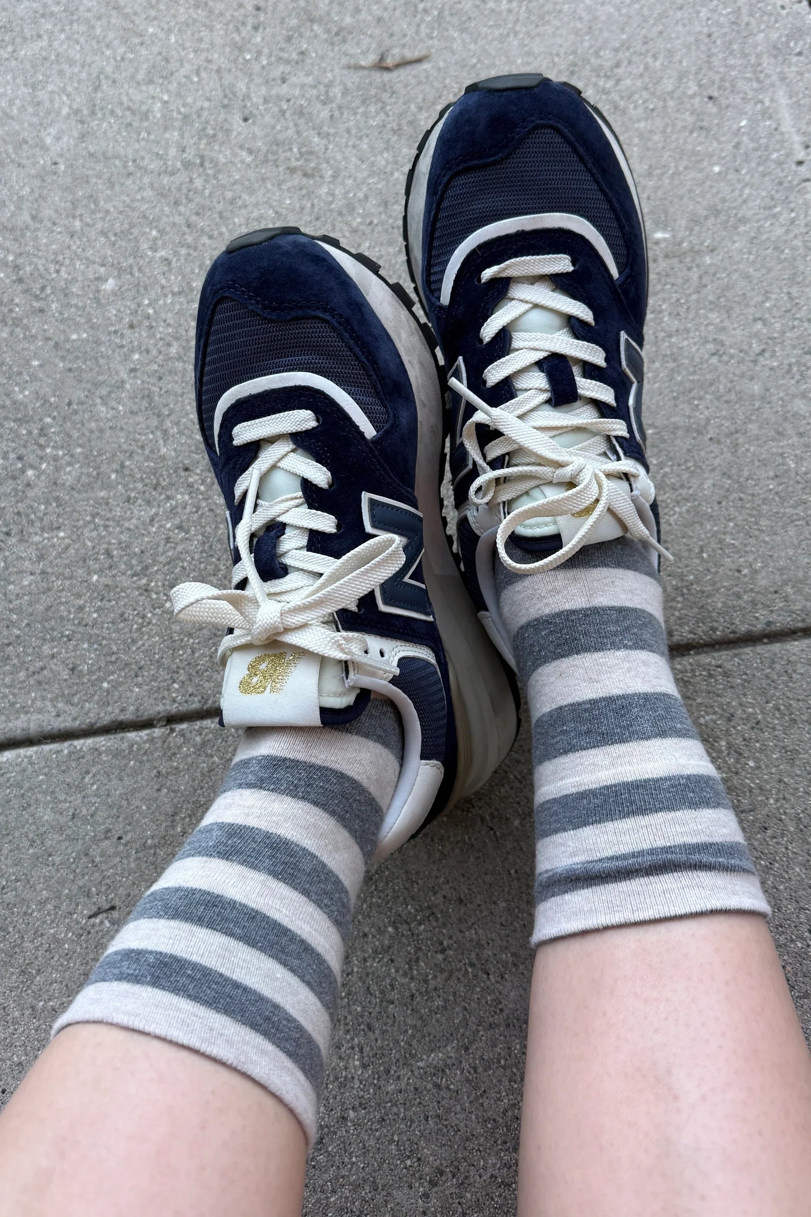 Le Bon Shoppe Wally Socks / Wide Grey Stripe