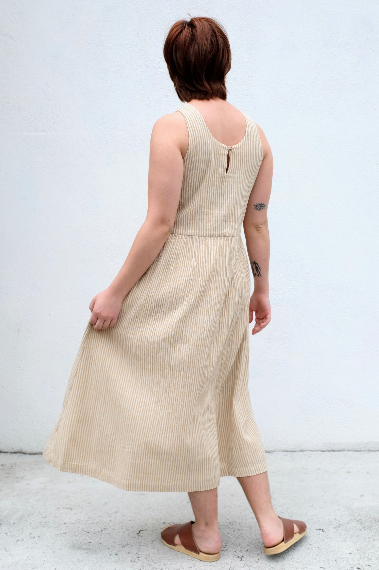 Micaela Greg Tank Dress / Crinkle Stripe
