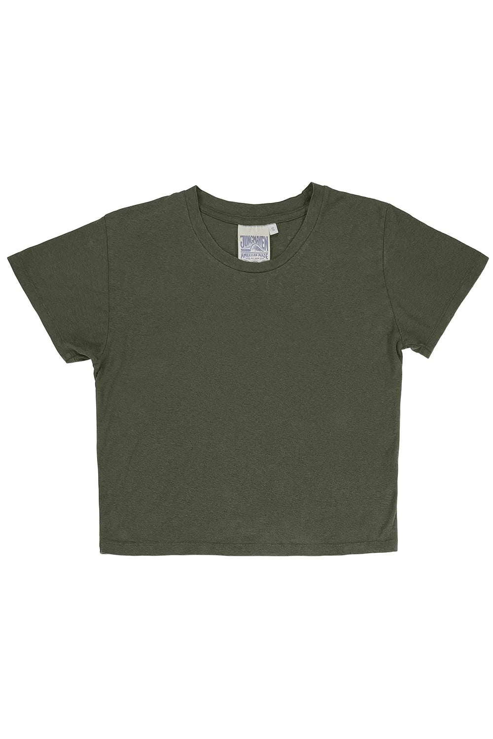 Cropped Lorel Tee / Olive Green