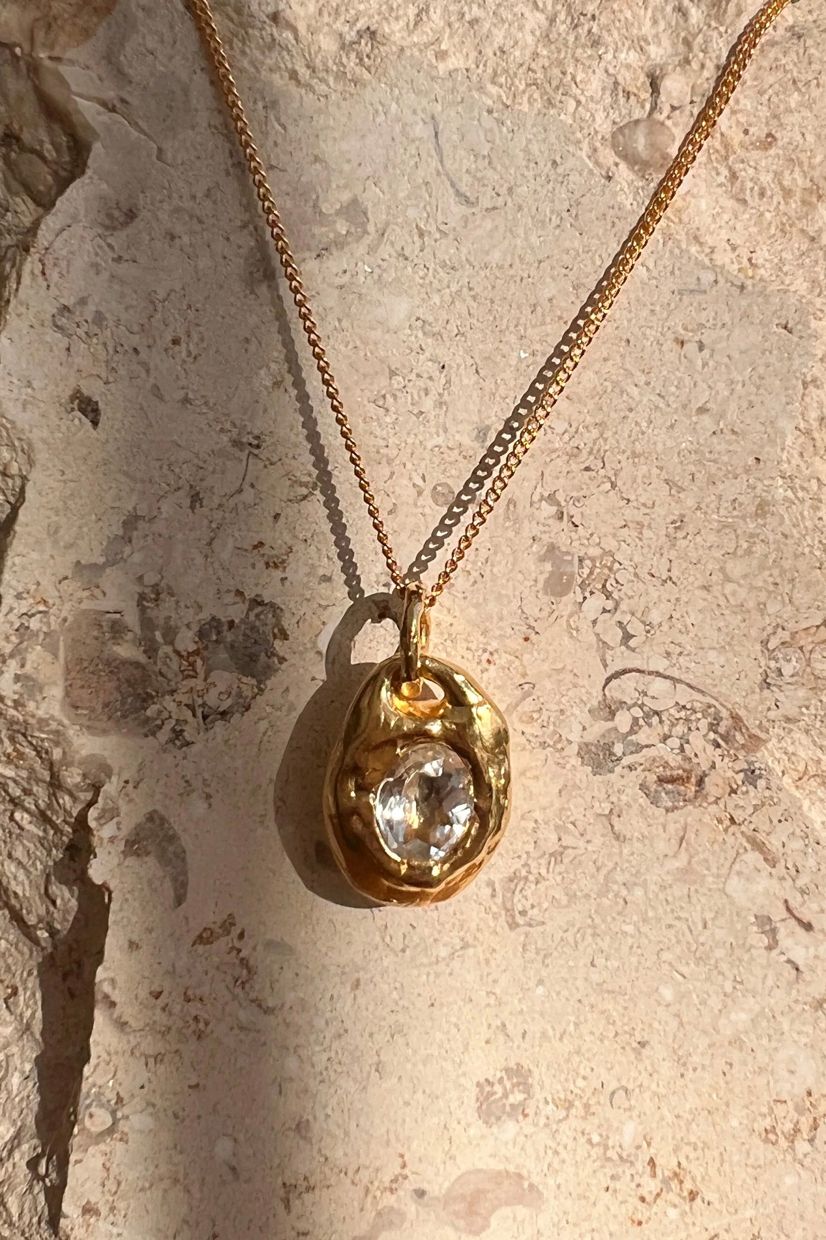 Mercurial NYC Saffi Necklace / Gold with White Topaz (18")