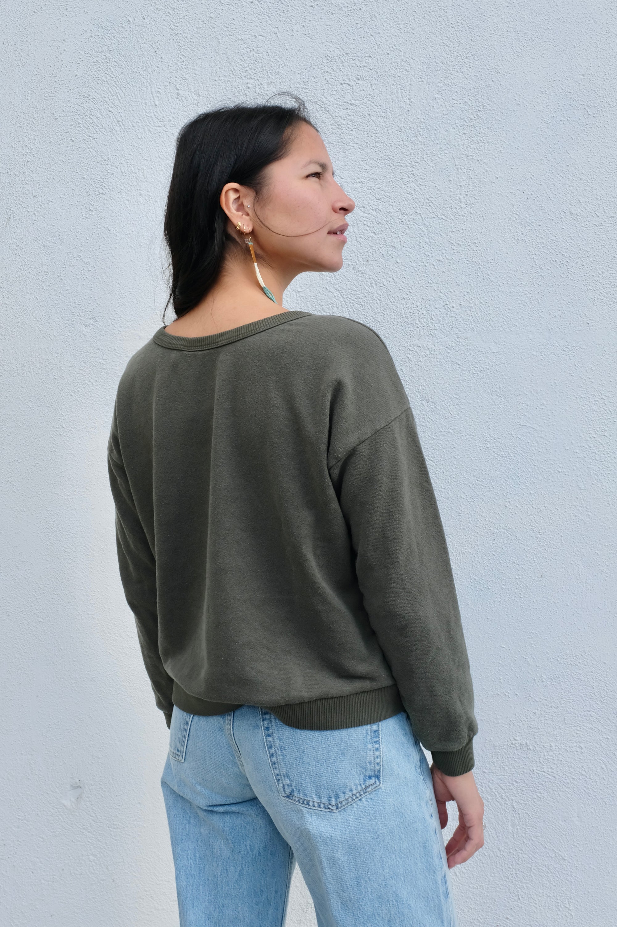 Jungmaven Crux Crop Sweatshirt / Olive Green