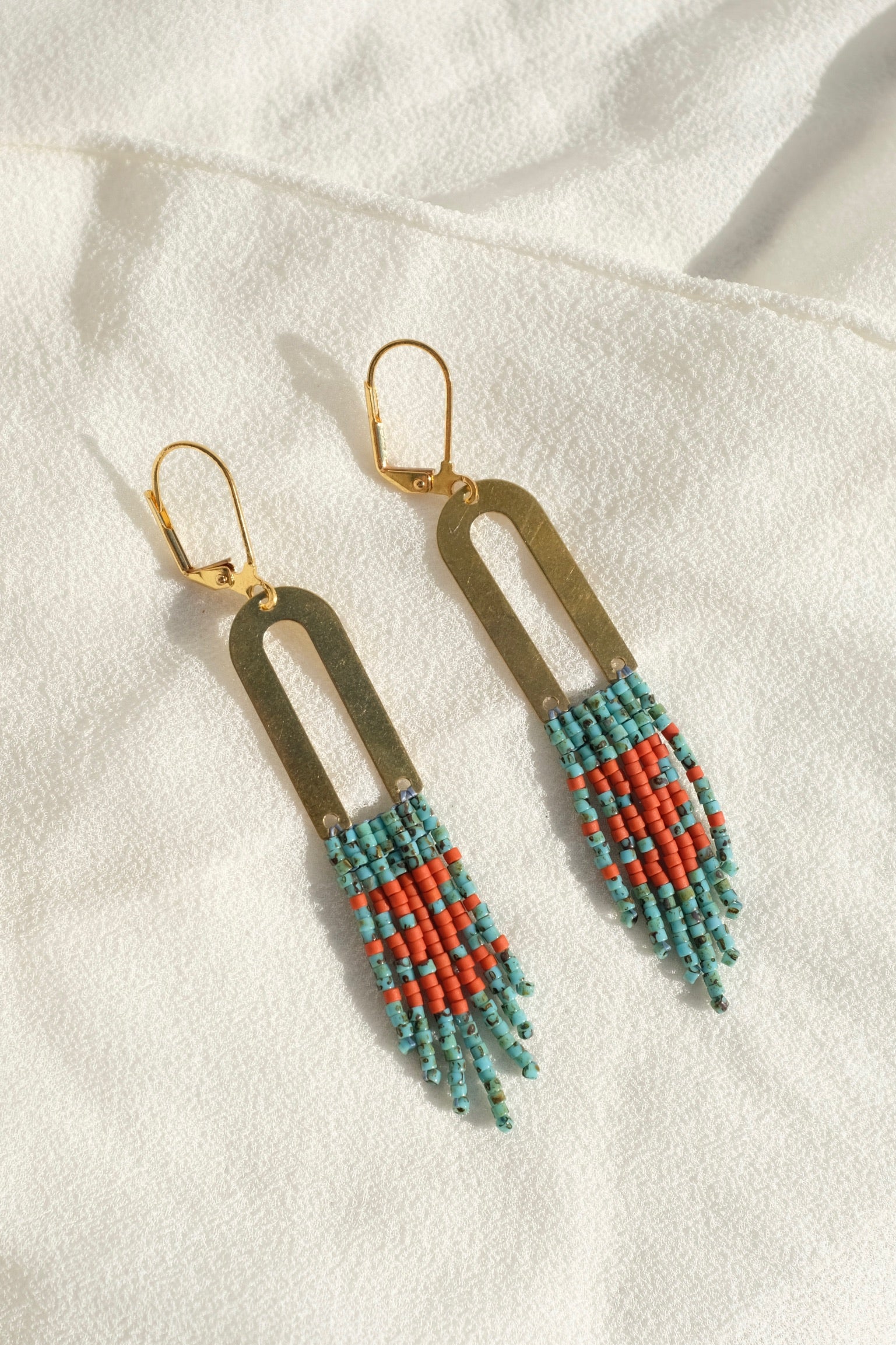 Three Sisters by Emma Ellipse Earring, Ocean Cedar