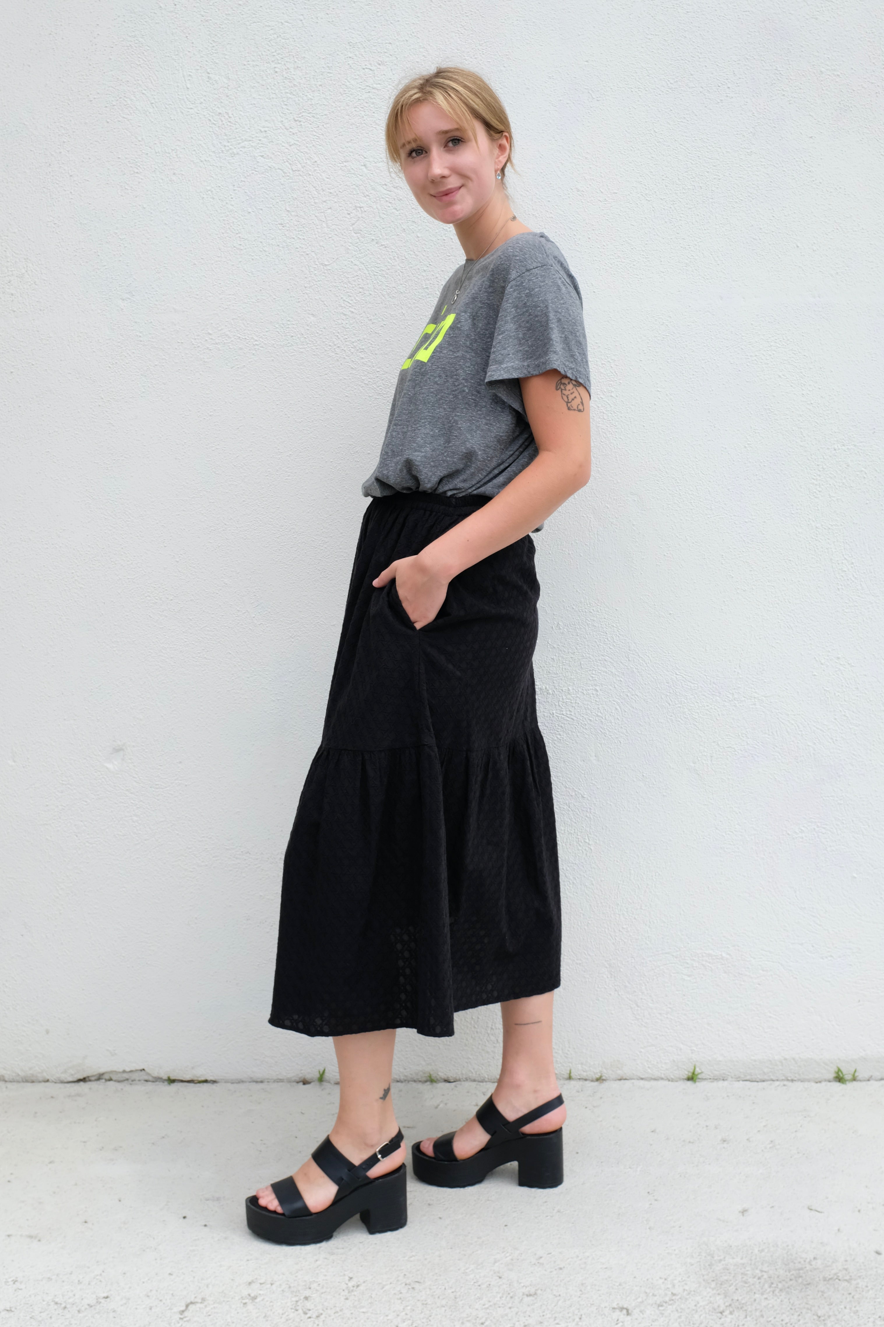 Clare V. / Manon Skirt Rattan Eyelet