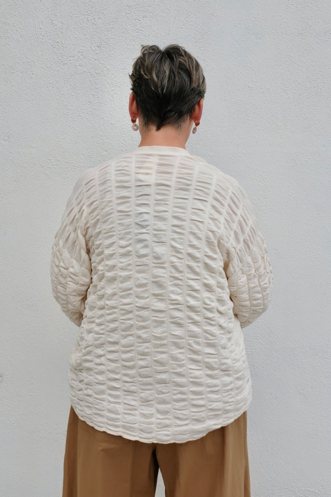 Lauren Manoogian Ruche Cardigan / Creme